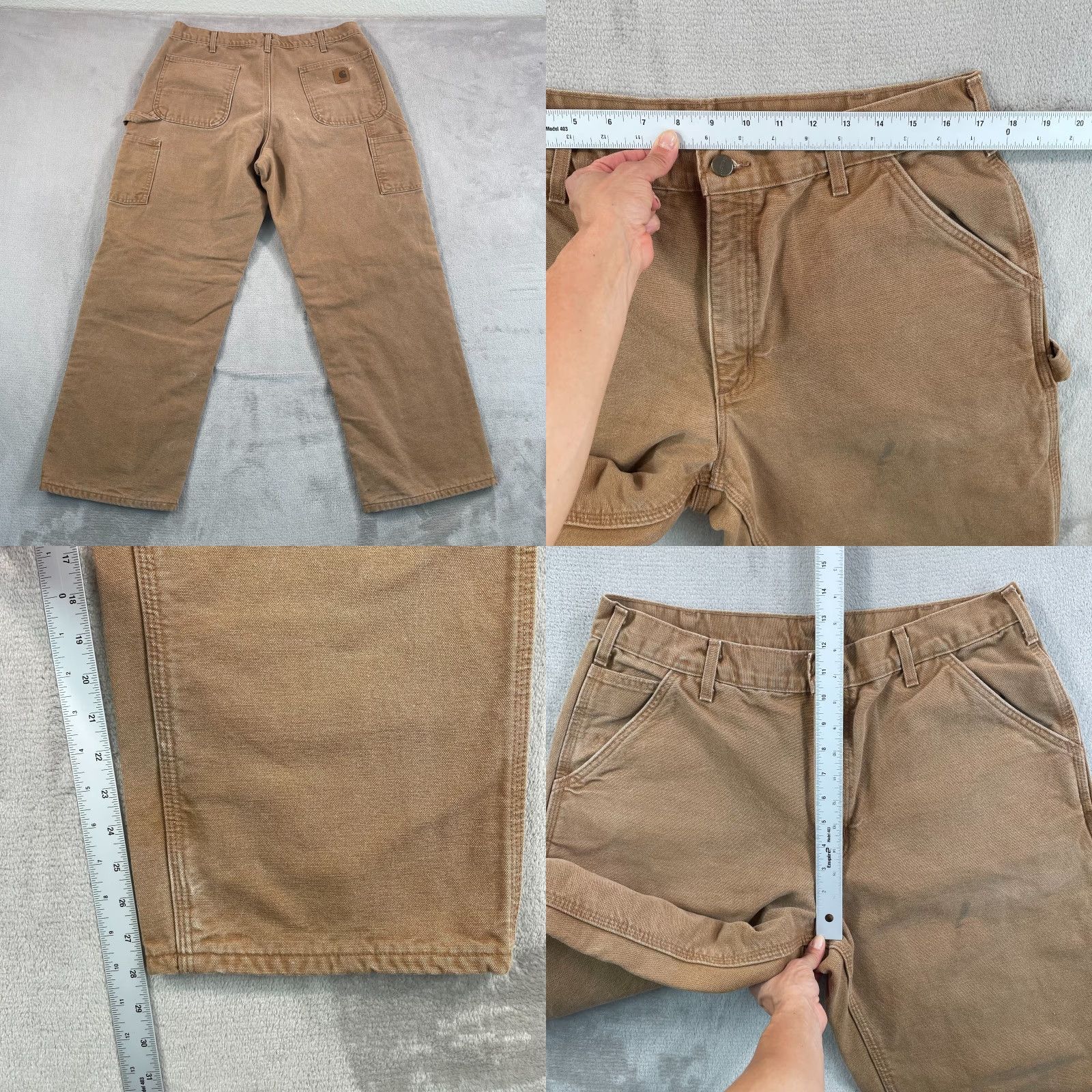 Carhartt Carhartt Flannel Lined Pants 34x28 Brown Carpenter Duck Canvas B111 Mens Jeans Pants Size US 34 / EU 50 - 8 Thumbnail