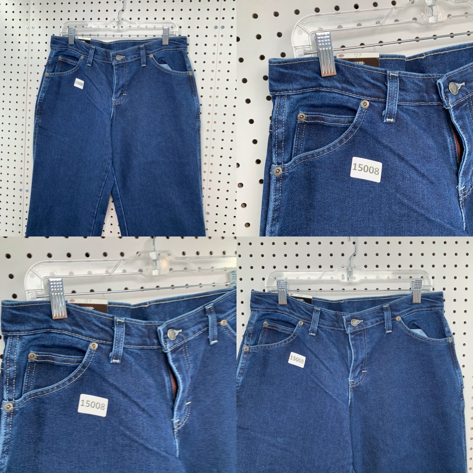 Dickies VINTAGE Dickies Women Work Jeans Size 12P Five Pocket Stretch Mid Rise Relaxed Blue Size 34" / US 12 / IT 48 - 8 Thumbnail