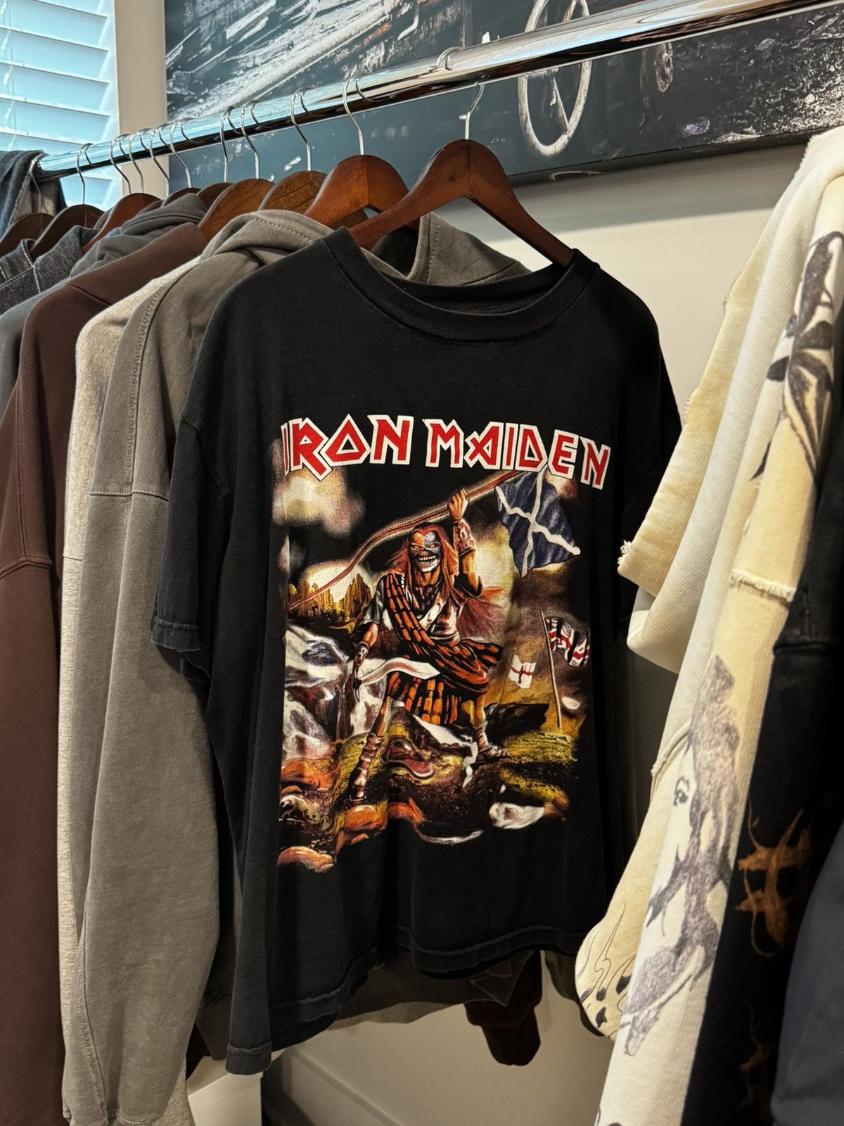 Band Tees × Iron Maiden × Vintage Iron Maiden Scottish Warrior 90s Black Rock Merch Shirt 00s Size US L / EU 52-54 / 3 - 1 Thumbnail