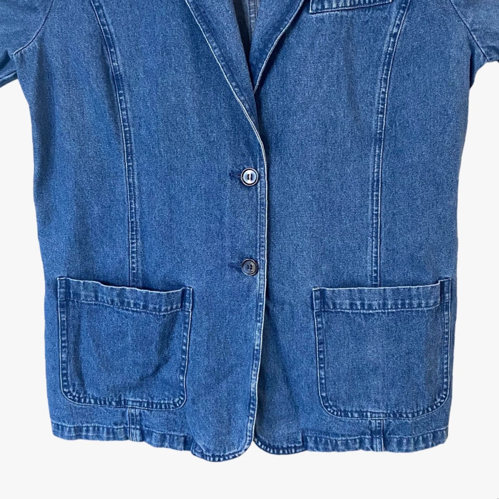 Style & Co VINTAGE Style & Co. Denim Blazer Jacket Blue Women's Size 12 Classic 90s Retro Size XL / US 12-14 / IT 48-50 - 6 Thumbnail