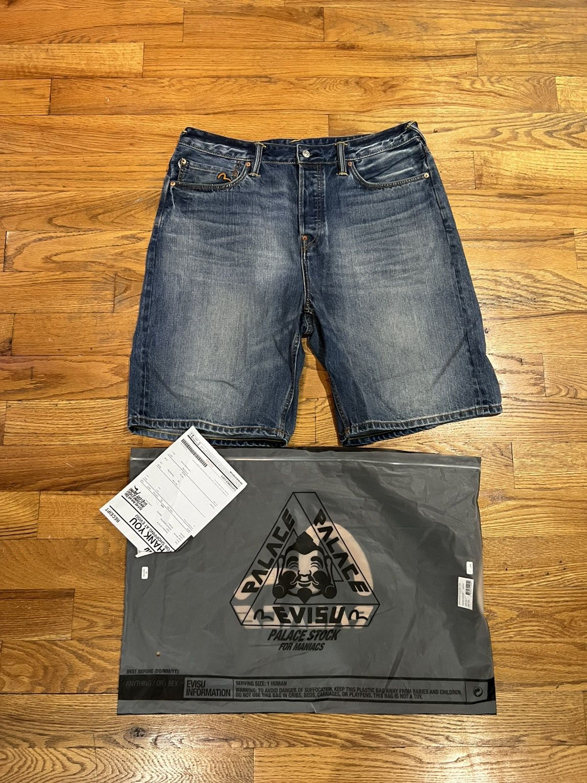 Evisu × Palace Palace x EVISU Jorts Dice Embroidery | Grailed