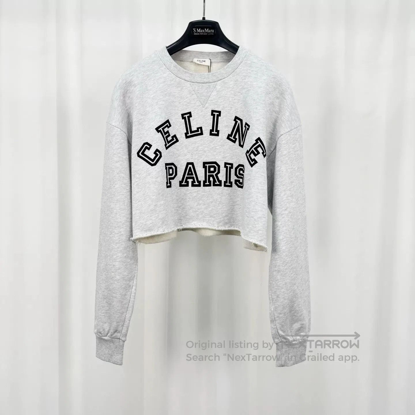 Celine celine short letter print crop sweatshirt. Size S / US 4 / IT 40 - 1 Thumbnail