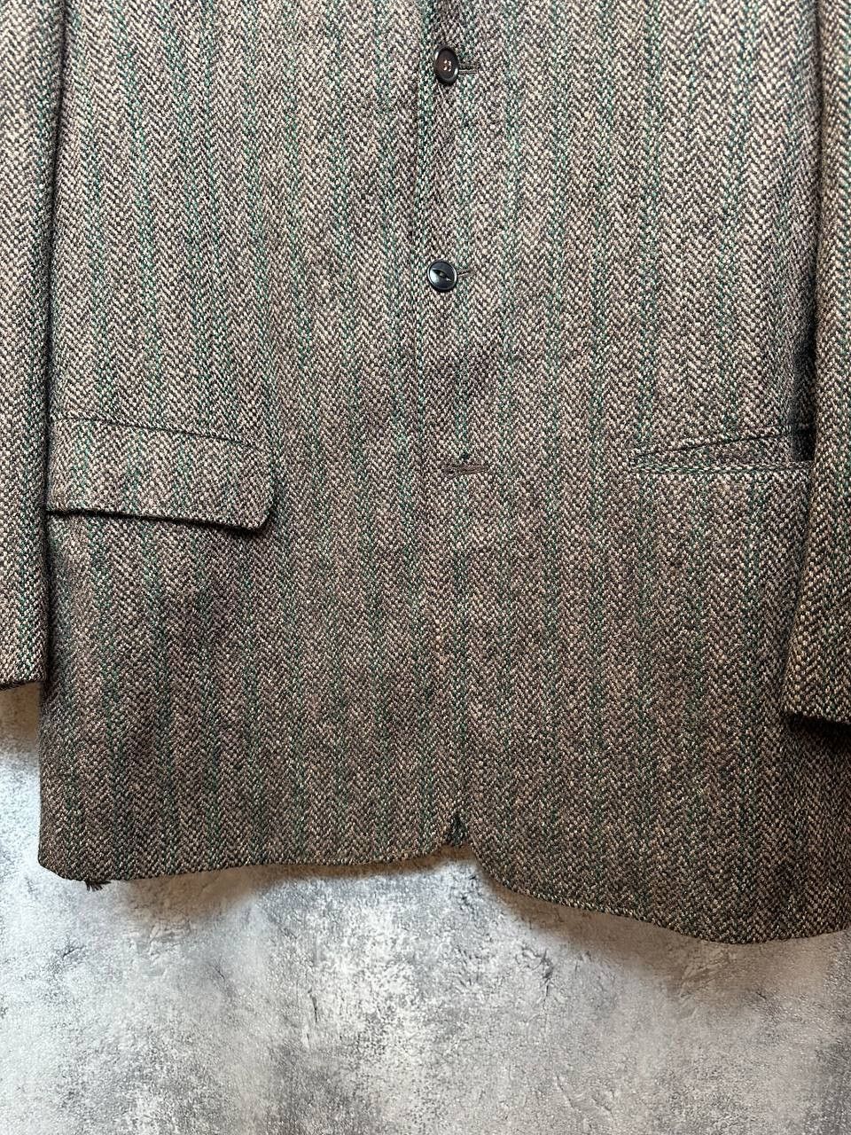 Harris Tweed Harris Tweed Blazer Handwoven 80s Wool Herringbone Check Size 50R - 8 Thumbnail