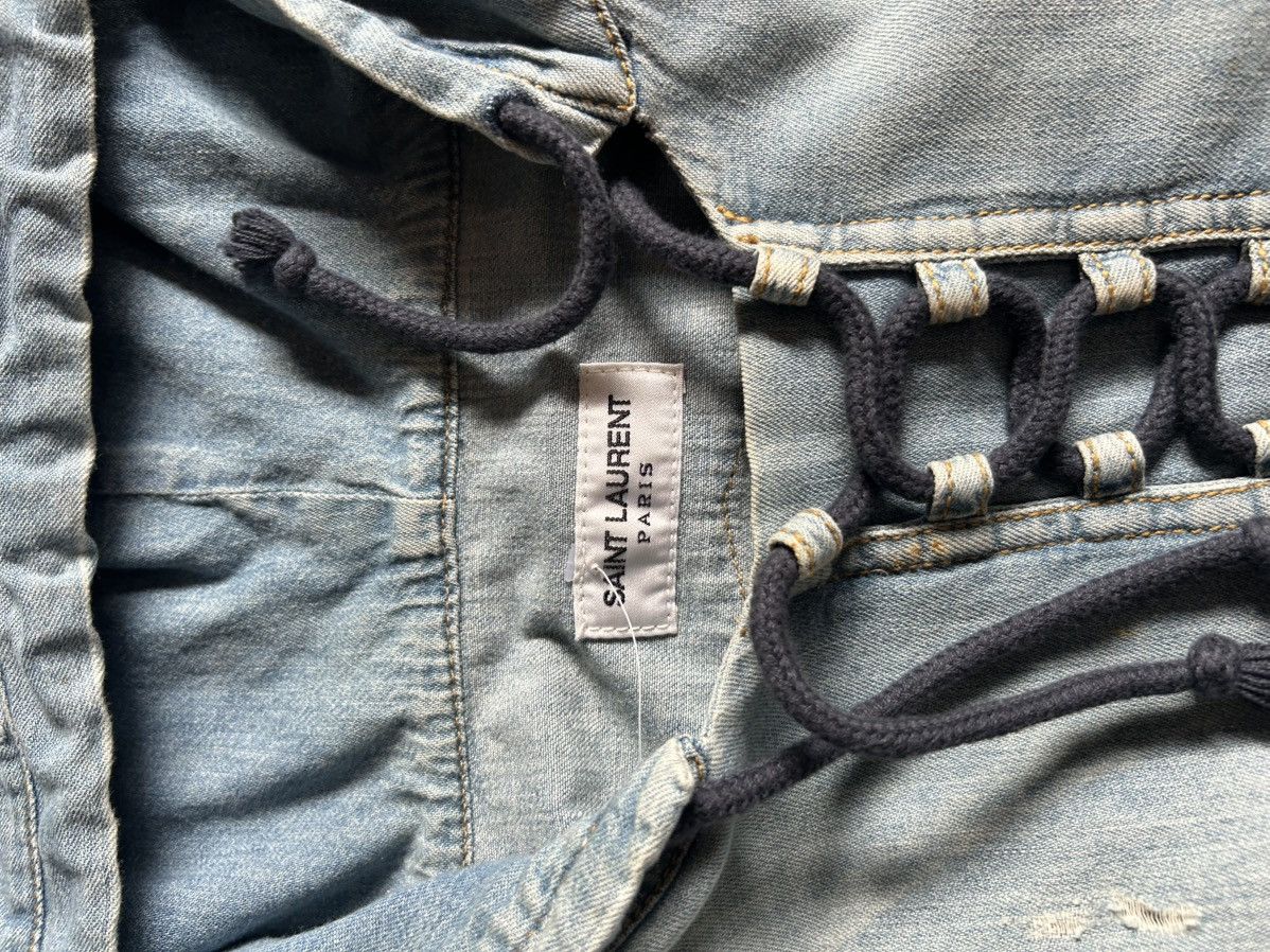 Saint Laurent Paris × Yves Saint Laurent SAINT LAURANT DENIM HOODIE - 2019 SS RUNWAY Size US S / EU 44-46 / 1 - 3 Thumbnail