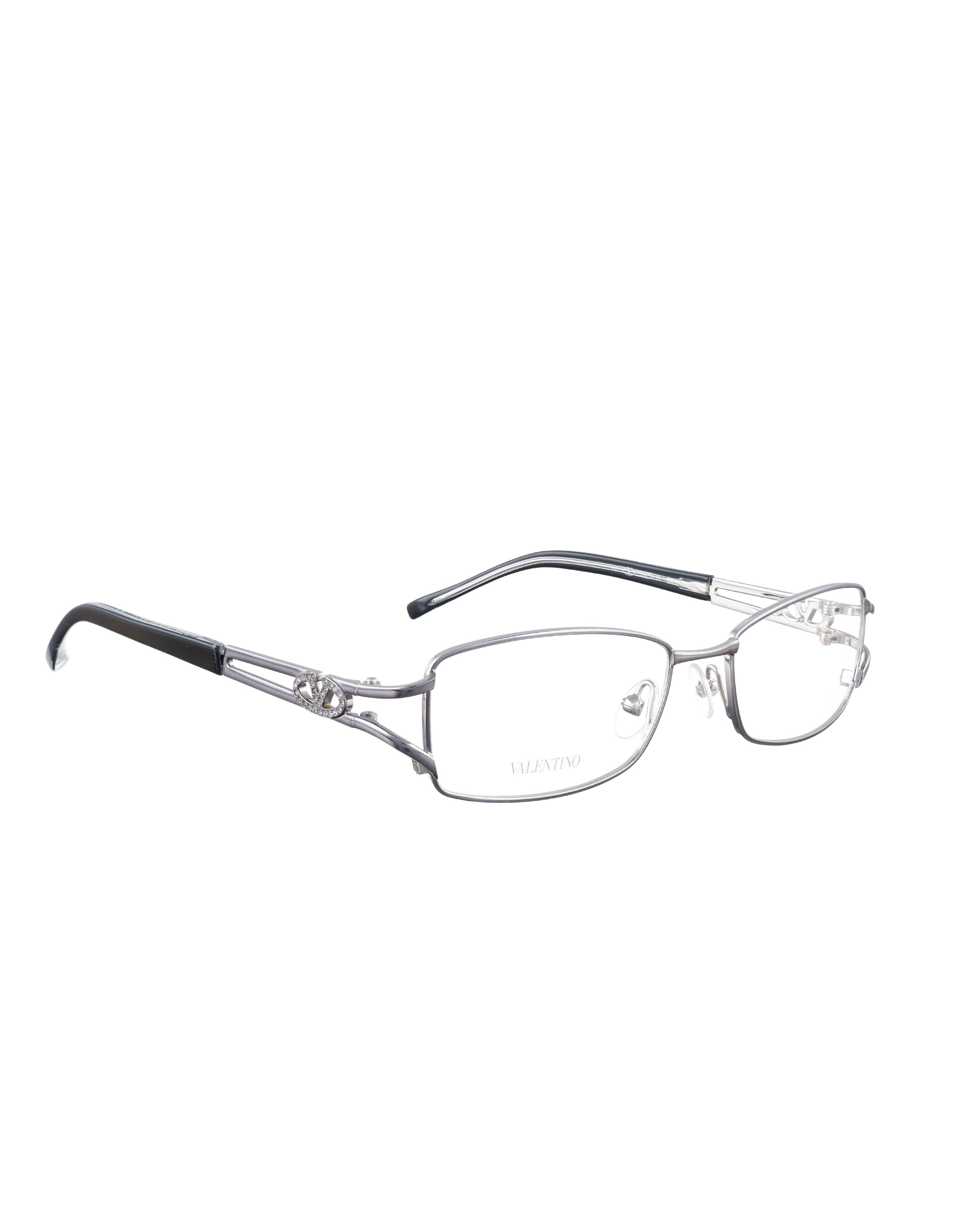 Valentino × Vintage Valentino 00s Dark Silver Metal Glasses with Gems Logo Size ONE SIZE - 1 Thumbnail