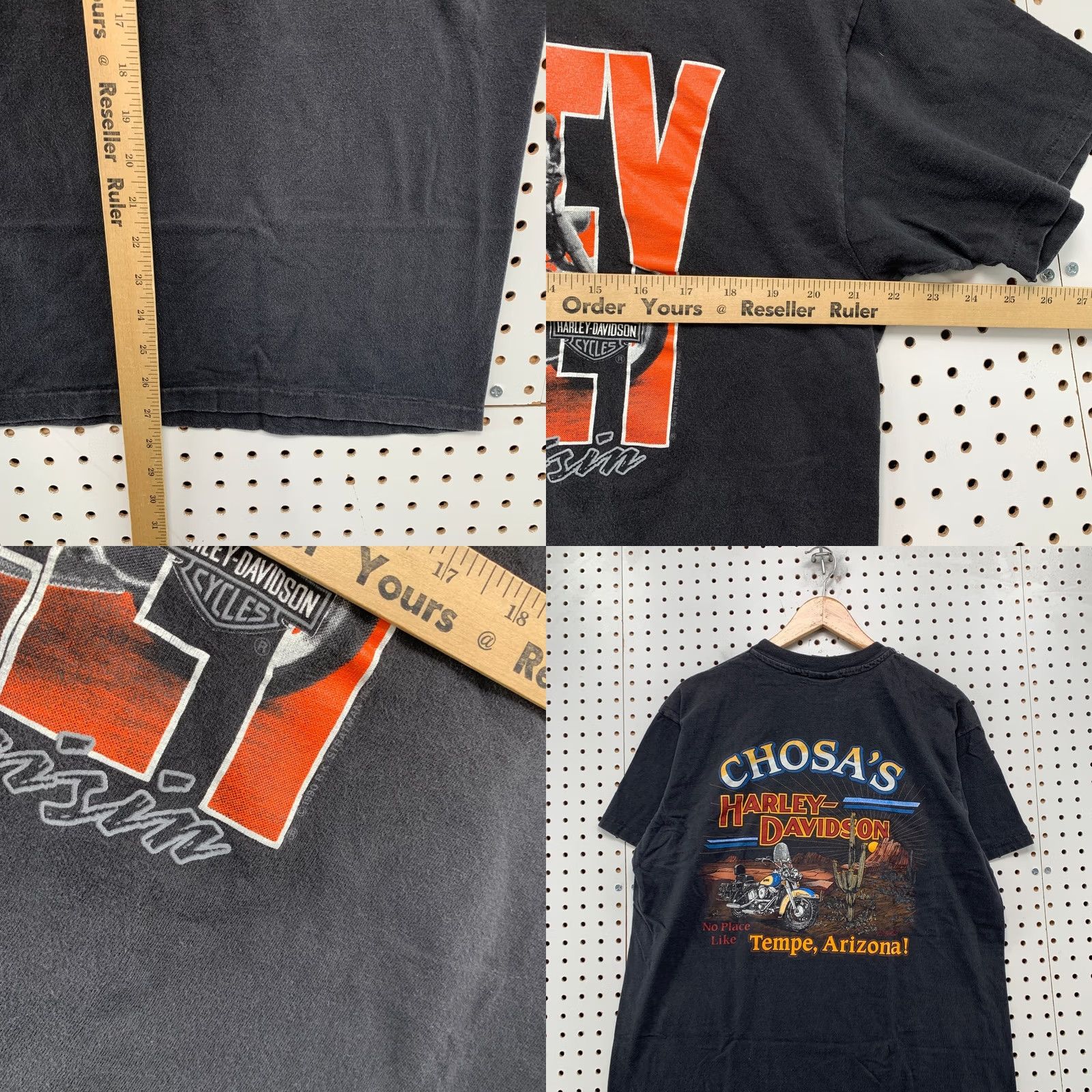Harley Davidson VINTAGE Harley-Davidson T Shirt Men XL Black Cruisin 90s Tempe Arizona USA Mens Size US XL / EU 56 / 4 - 9 Thumbnail