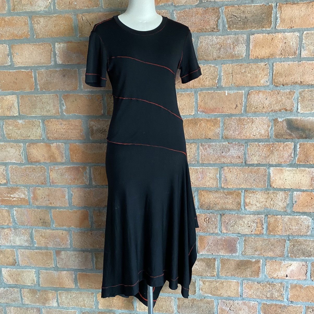 Issey Miyake ISSEY MIYAKE Black Asymmetrical Stitch Dress Size XS / US 0-2 / IT 36-38 - 16 Thumbnail