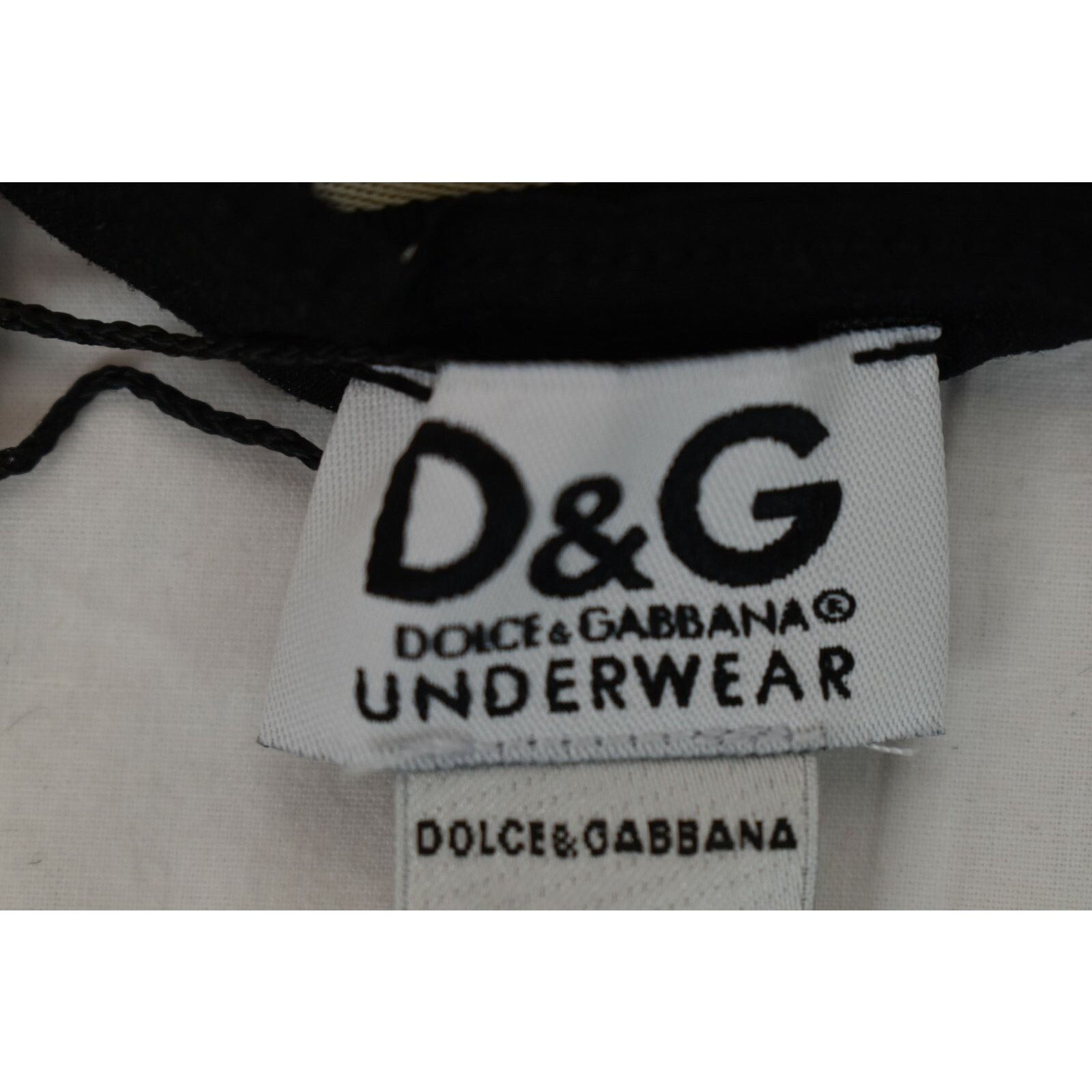 Dolce & Gabbana DOLCE GABBANA BLACK WHITE PRINT LOGO THONG UNDERWEAR XS Size ONE SIZE - 4 Thumbnail