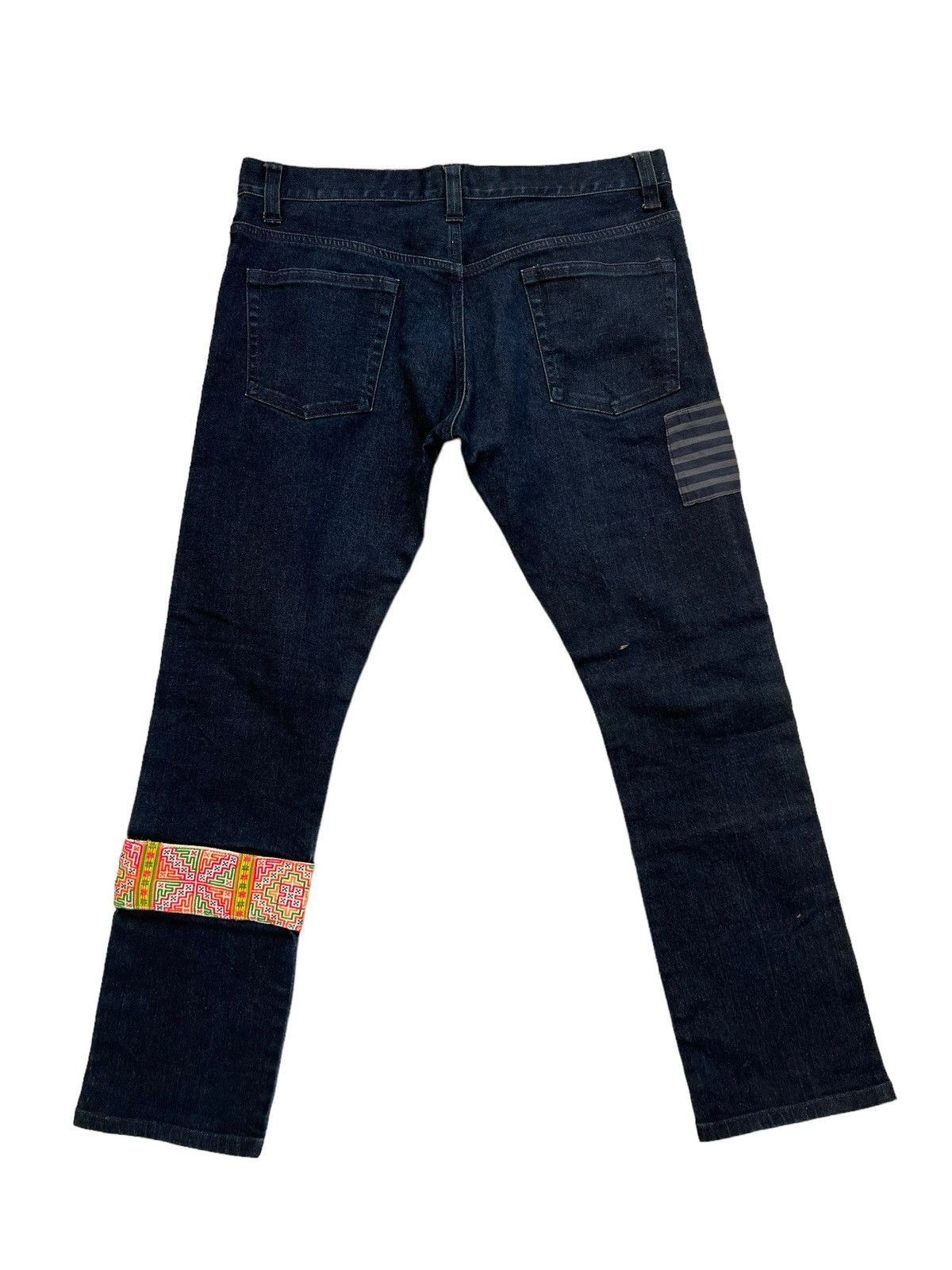 Indigo SPACELORZ Japan Boro Patchwork Indigo Blue Slim Denim Jeans Size US 32 / EU 48 - 2 Thumbnail