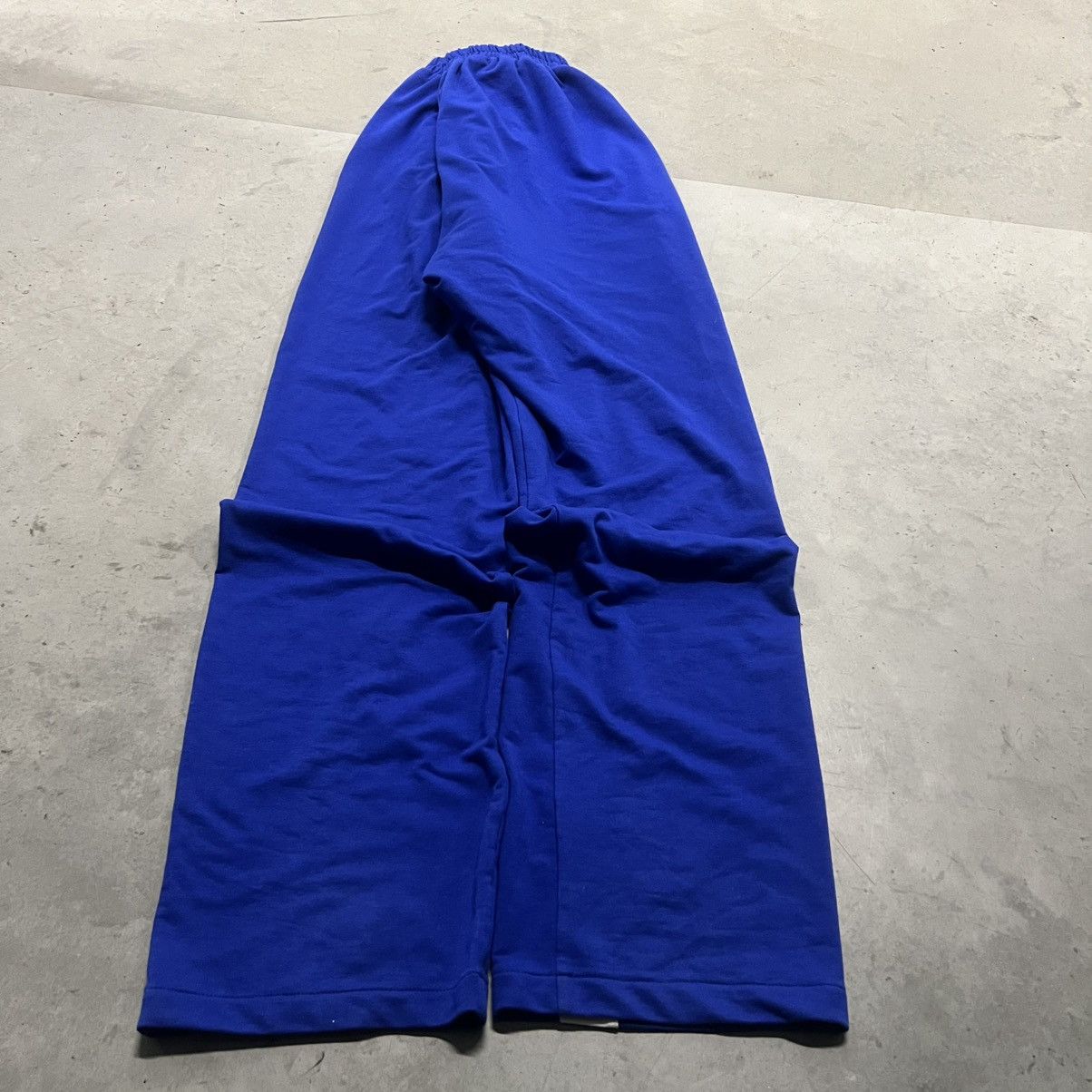 Japanese Brand × Vintage crazy Vintage Y2K/2000s Super Baggy Blue Striped Sweatpants ! Size US 36 / EU 52 - 6 Thumbnail