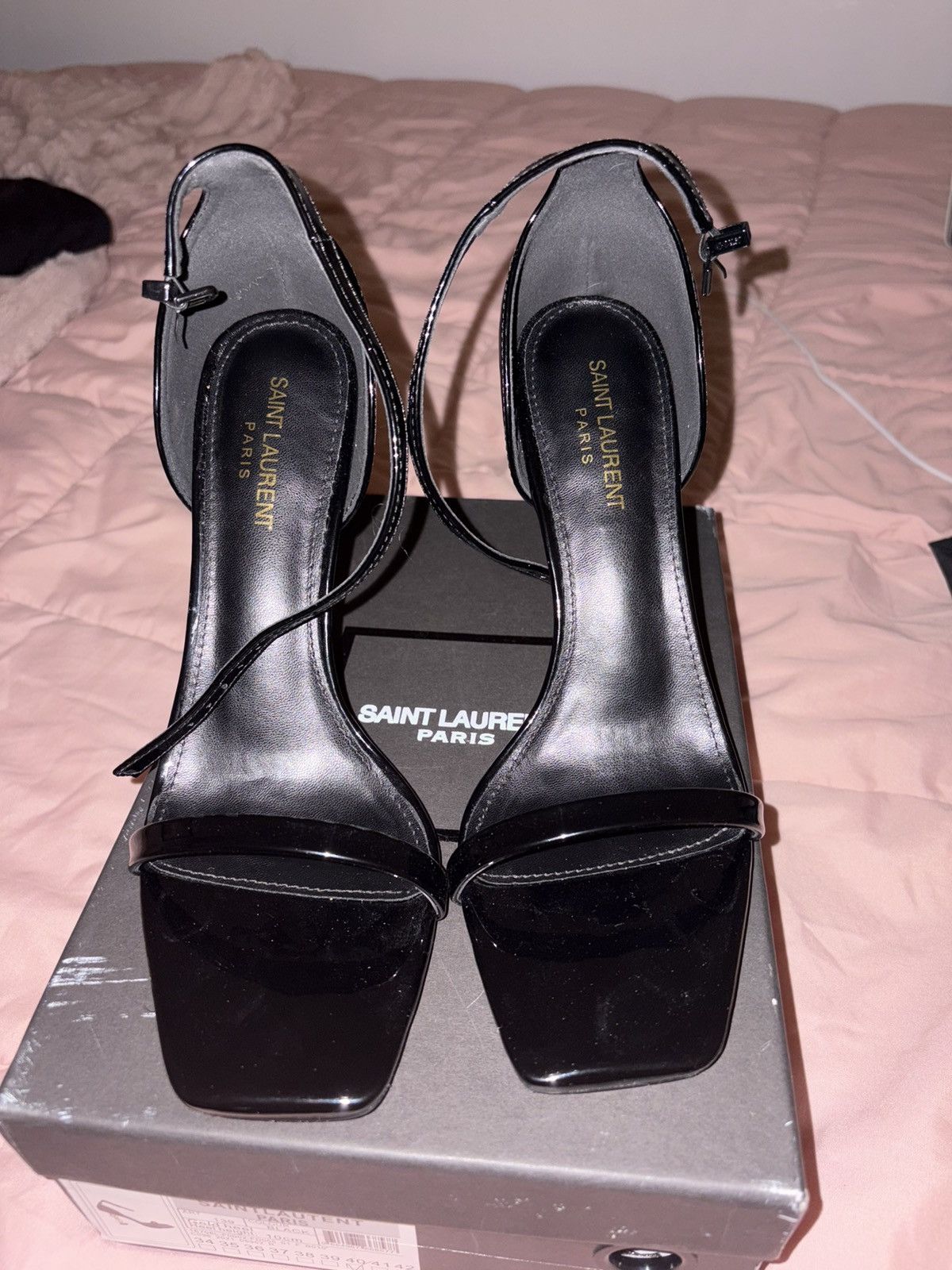 Yves Saint Laurent Opyum embellished patent-leather sandals Size US 9.5 / IT 39.5 - 4 Thumbnail