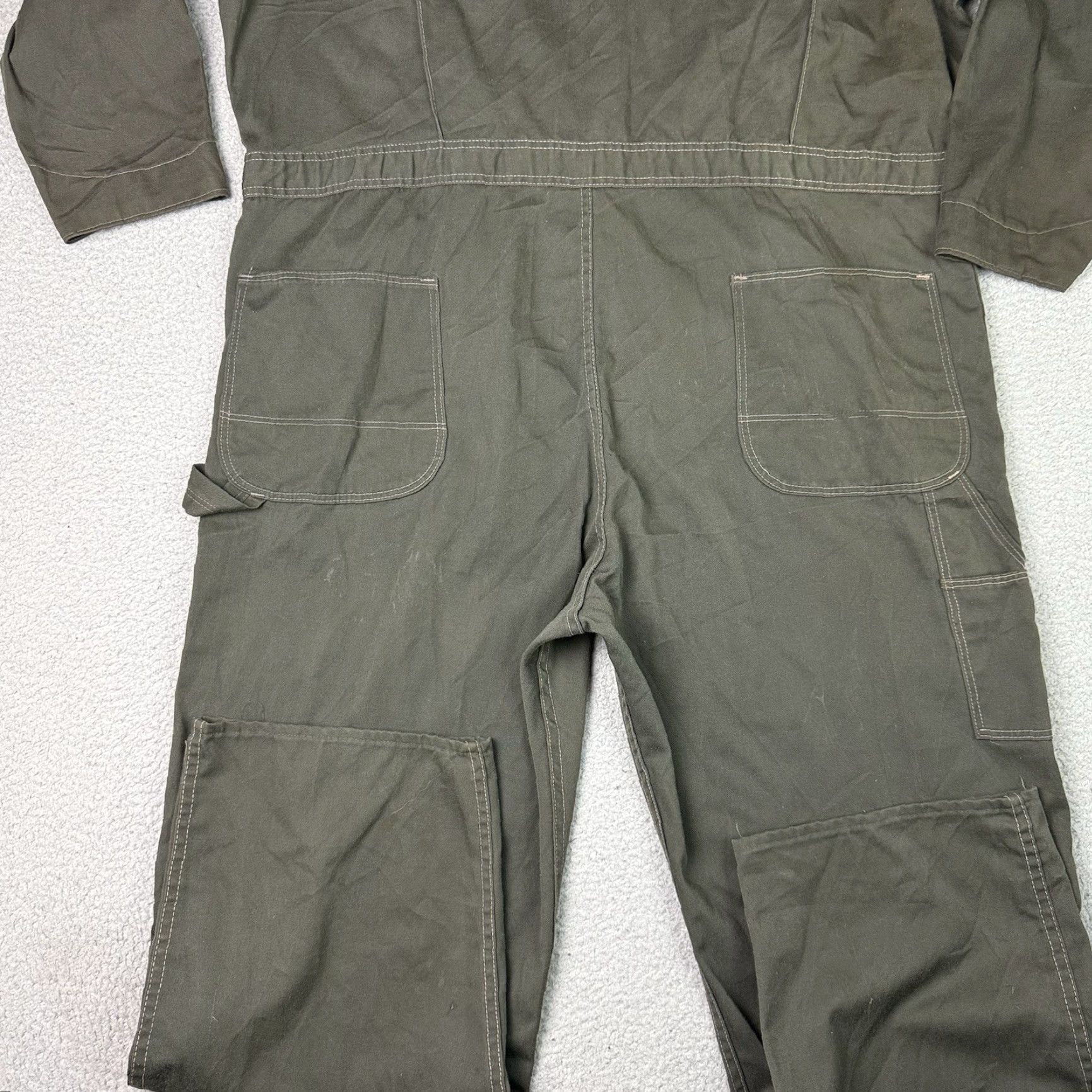 Wrangler VINTAGE Big Ben Wrangler Denim Coveralls Mens 2XL 50 Regular Green Distressed 90s Workwear Casual Denim Coveralls Mens Size US 39 - 5 Thumbnail