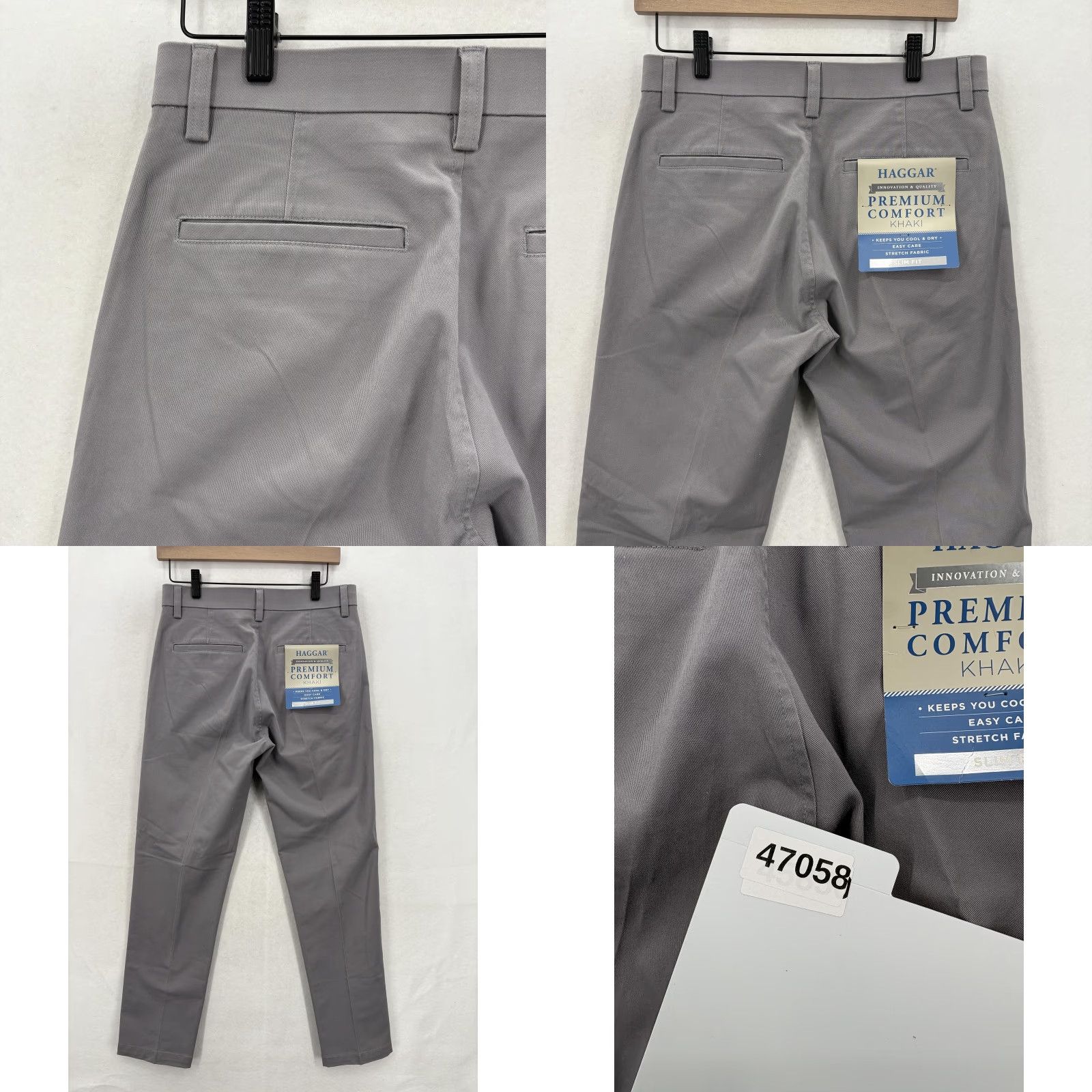 Haggar VINTAGE? wait no Haggar Premium Comfort Khaki Pants Mens 30x30 Gray Slim Fit Stretch Casual NWT Size US 30 / EU 46 - 9 Thumbnail