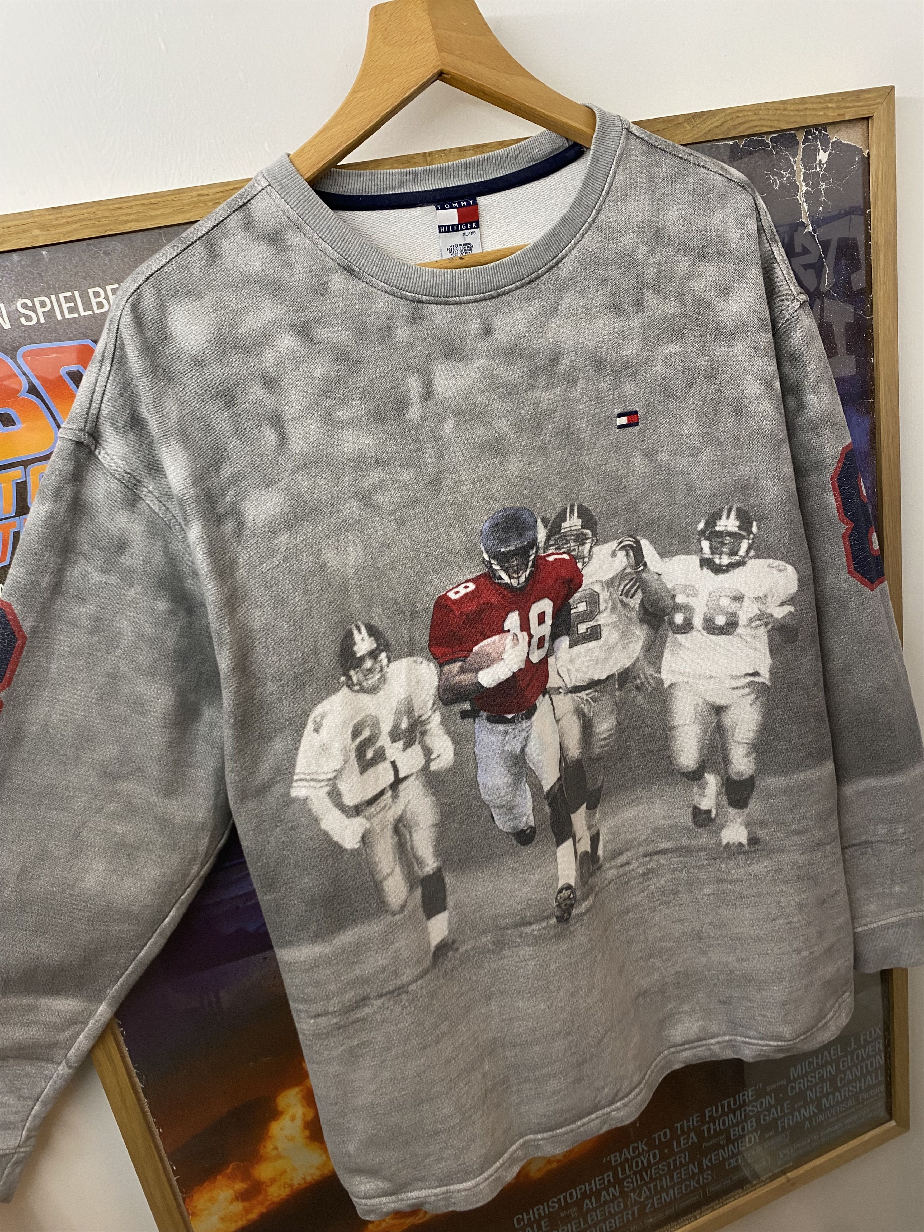 Tommy Hilfiger 90s Vintage Tommy Hilfiger NFL Number 8 AOP Sweatshirt Size US XL / EU 56 / 4 - 3 Thumbnail
