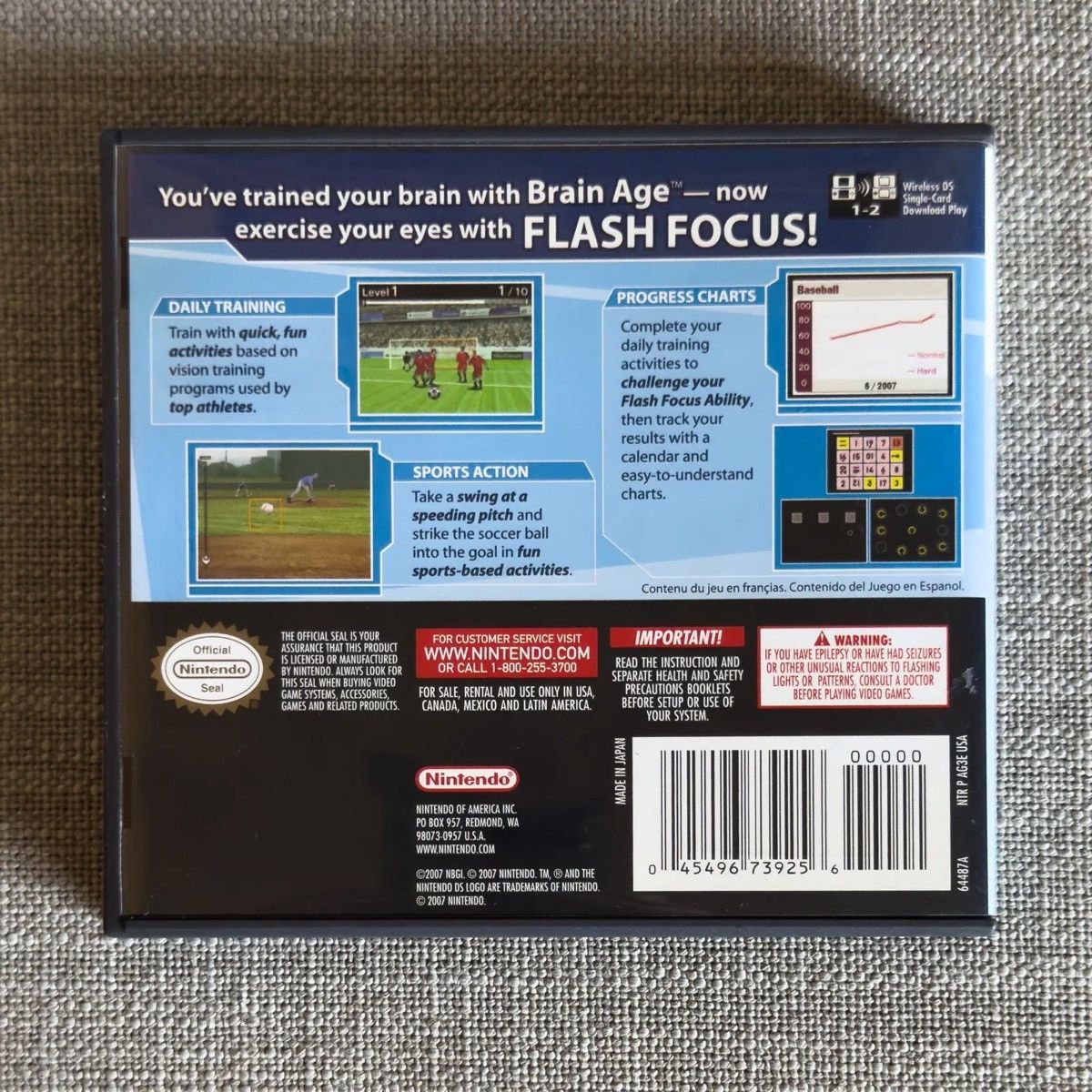 Nintendo Flash Focus Vision Training Nintendo DS Lite 3DS CIB Size ONE SIZE - 5 Thumbnail