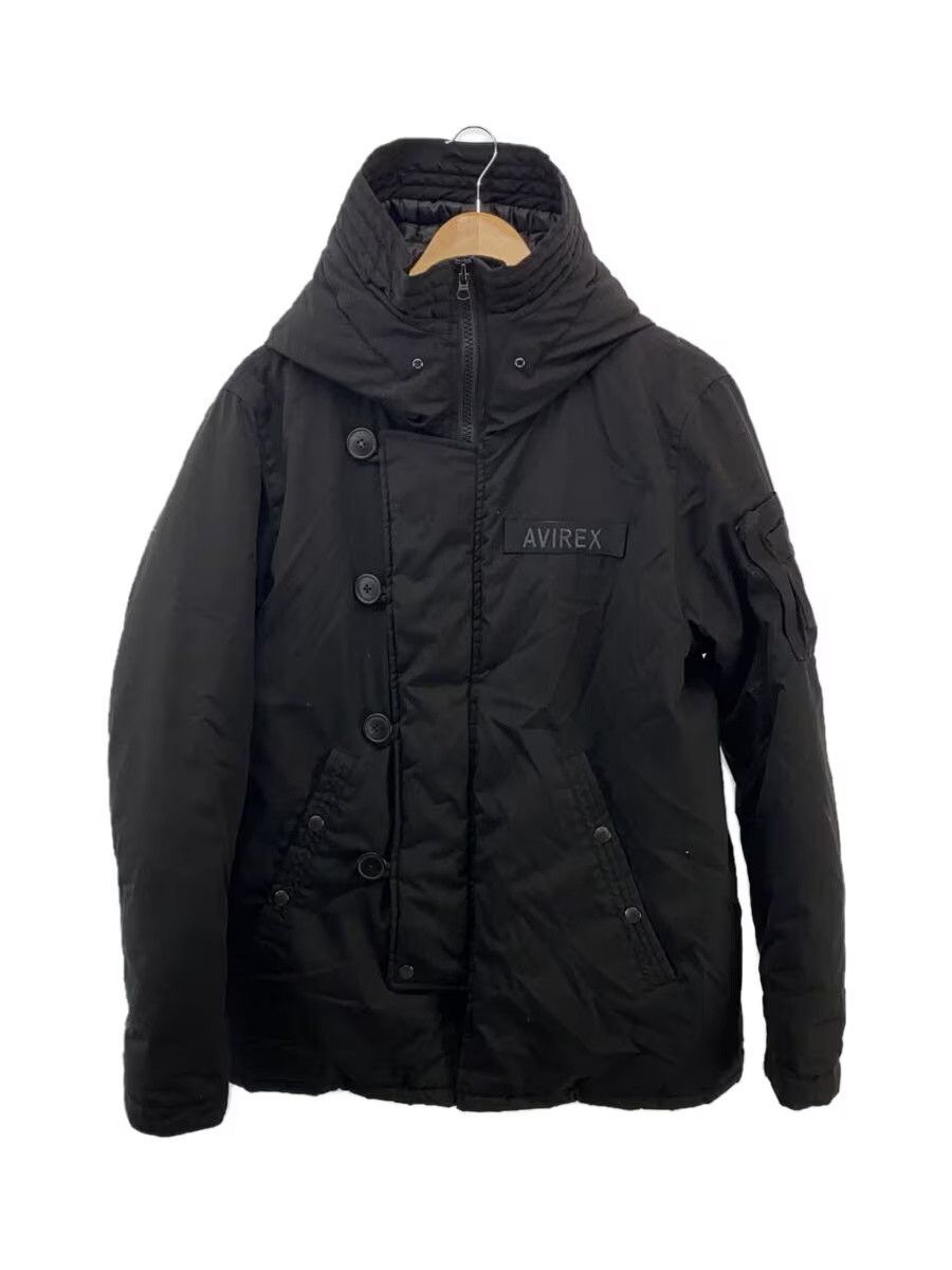 Avirex Active Military Hooded Plain Polyester Jacket Black