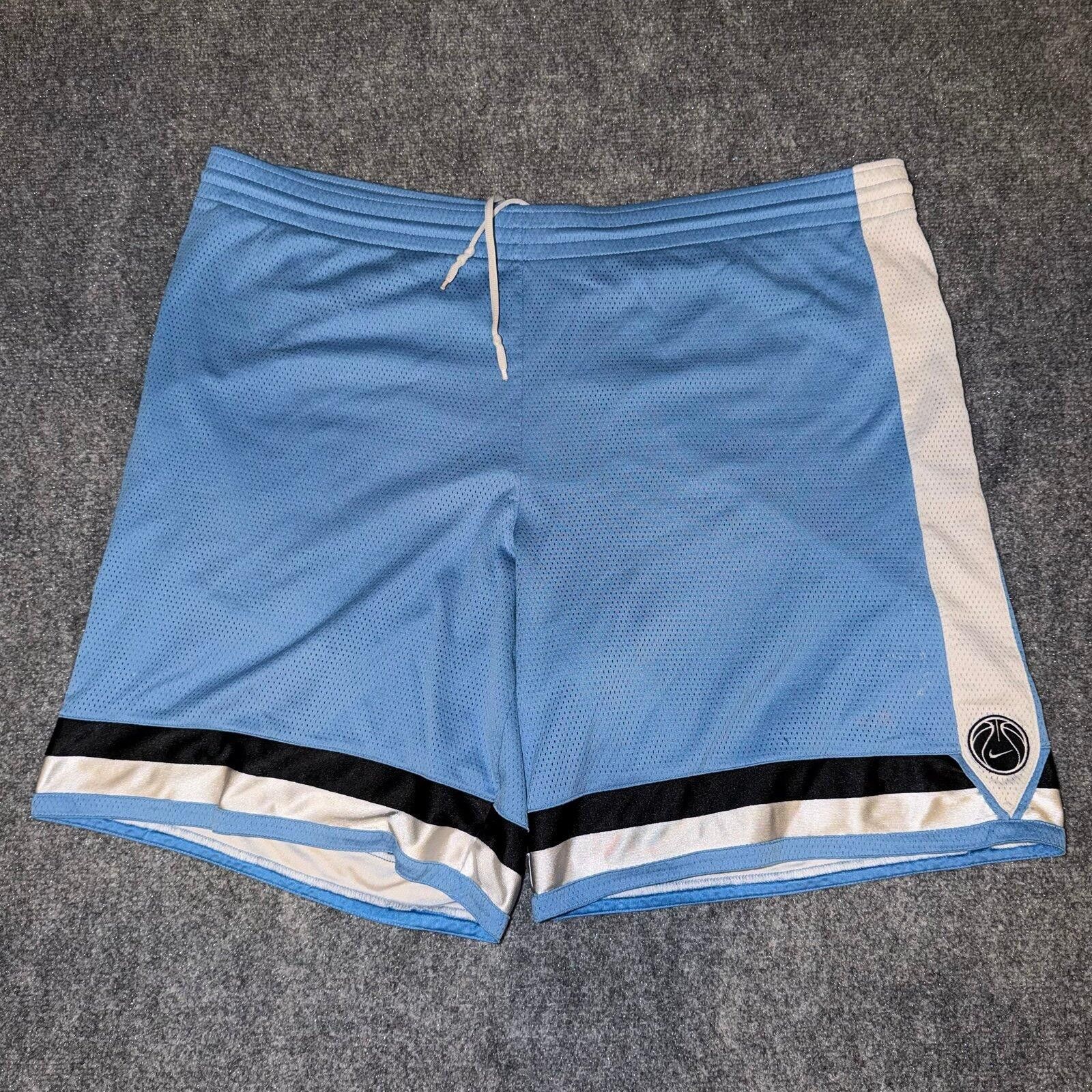 Nike Nike Grey Tag Baby Blue Baggy Mesh Hoop Shorts Mens 2XL Size US 40 / EU 56 - 1 Thumbnail