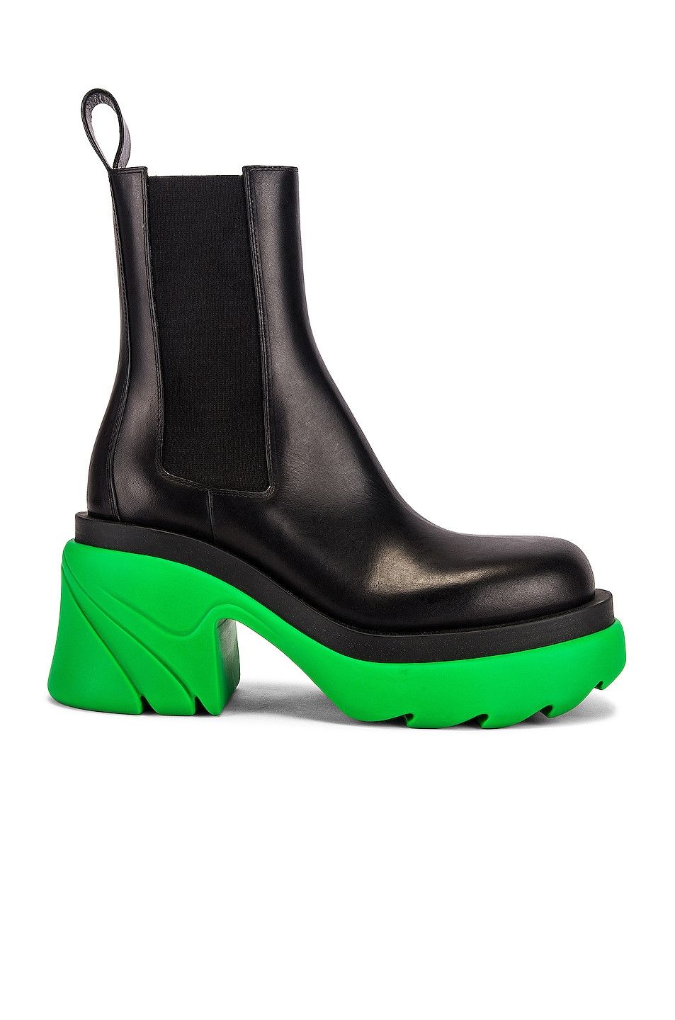 Bottega Veneta o1n1vont1024 Ankle Boots Calfskin in Black/Grass Size US 6.5 / IT 36.5 - 1 Thumbnail