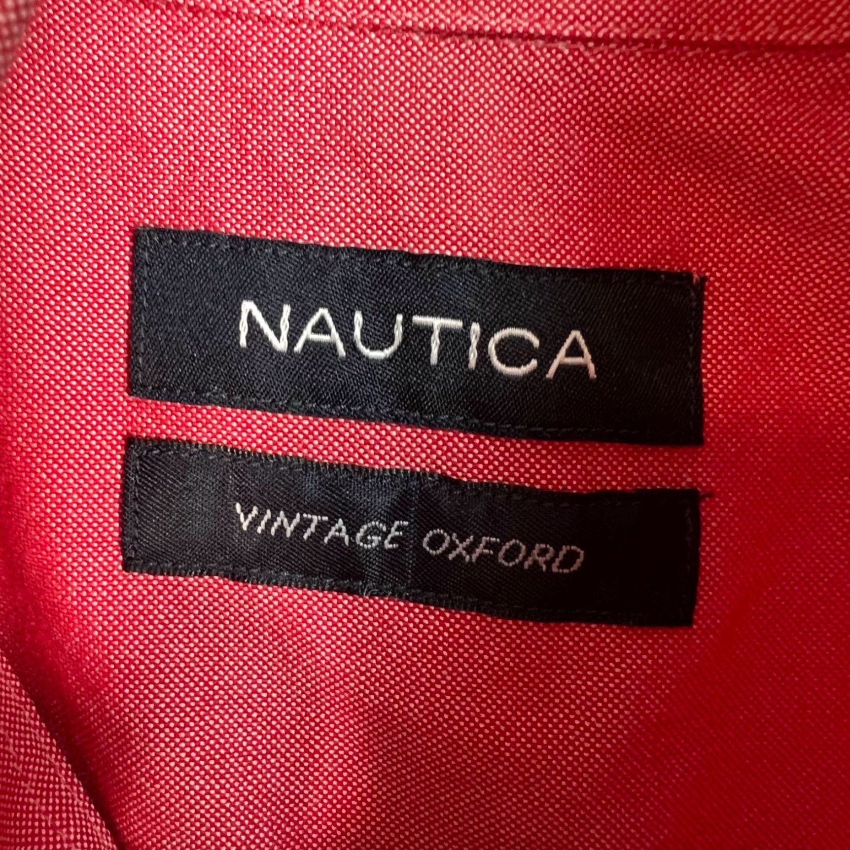 Nautica Nautica Oxford Shirt Mens Size 15 32/33 Red Long-Sleeve Button-Down Size US M / EU 48-50 / 2 - 3 Thumbnail