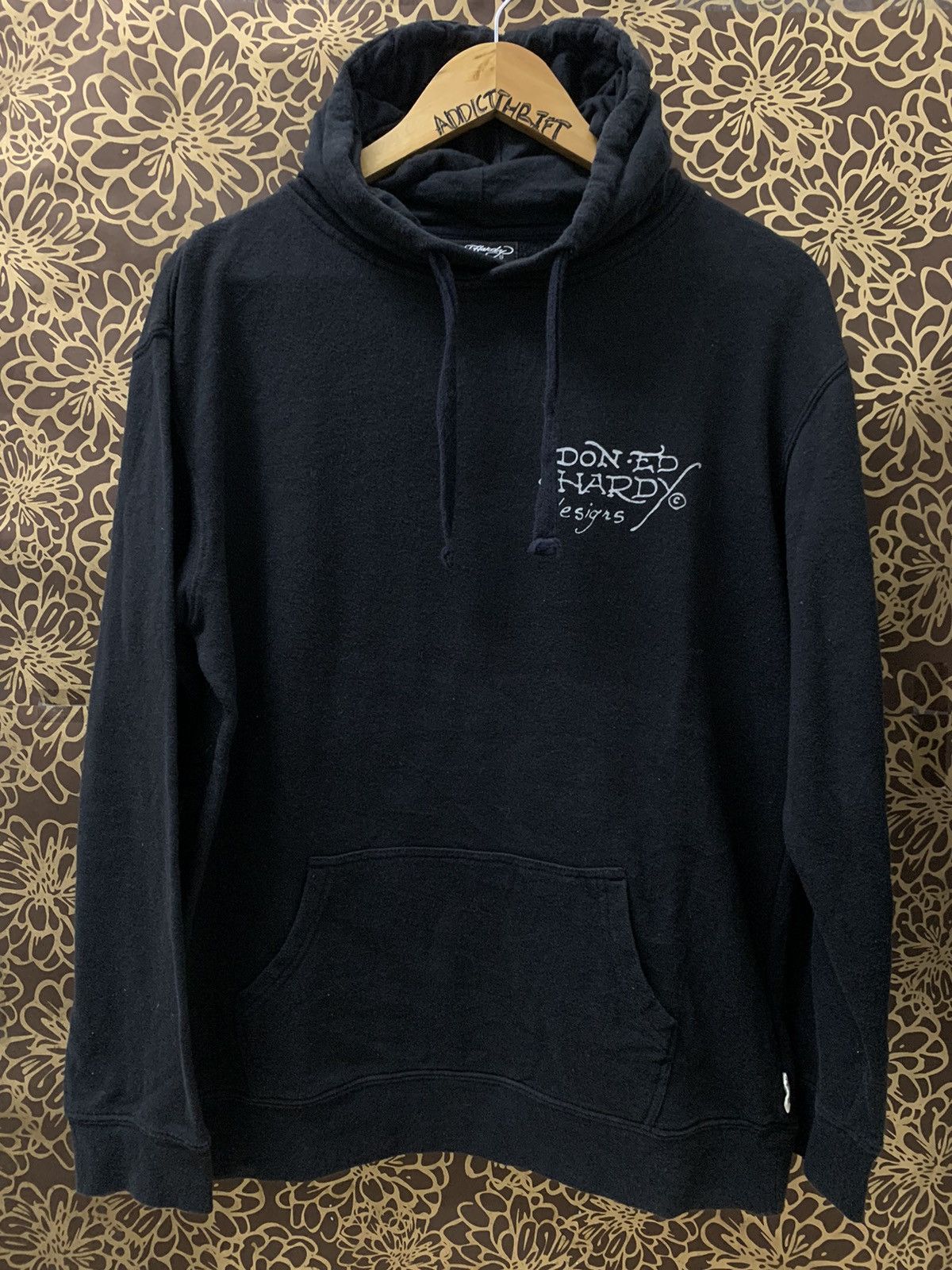 Ed Hardy VINTAGE Y2K ED HARDY PULLOVER HOODIE BACK-HIT VERY RARE Size US L / EU 52-54 / 3 - 2 Thumbnail