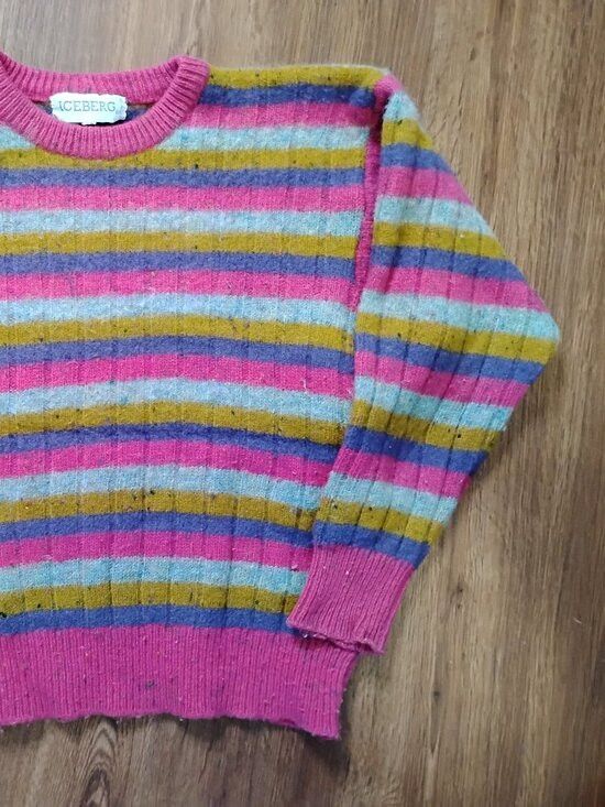 Iceberg Vintage Iceberg Striped Wool Crewneck Sweater Size S / US 4 / IT 40 - 3 Thumbnail