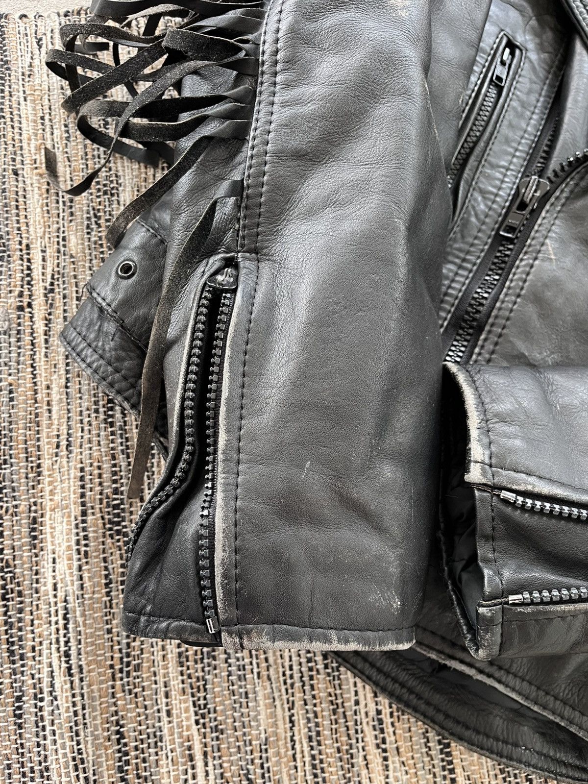 Genuine Leather Vintage Leather Biker Jacket Black Cowboy Western Style Y2K Size S / US 4 / IT 40 - 12 Thumbnail
