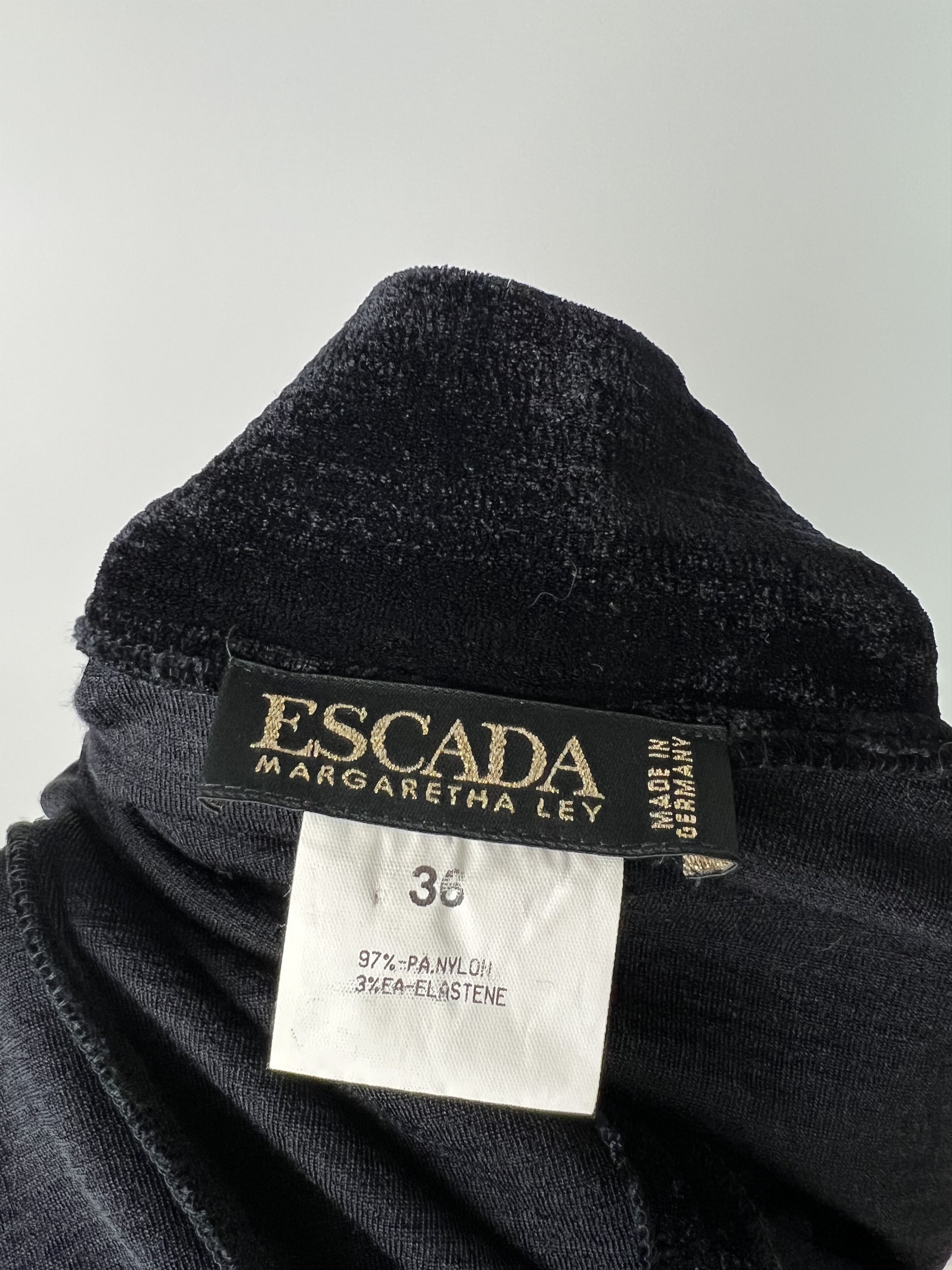 Escada Escada by Margaretha Ley VTG Ribbed Velour Jumpsuit Size 36 Size 27" / US 4 / IT 40 - 13 Thumbnail