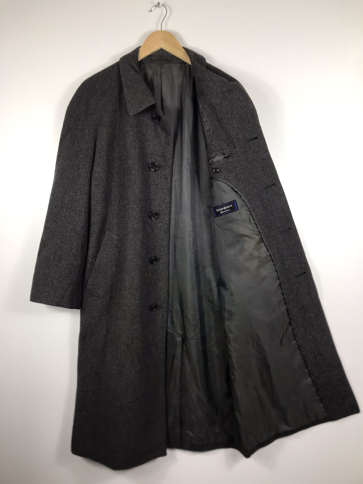 Yves Saint Laurent Yves Saint Laurent Diffusion Homme Vintage OverCoat Gray Size US M / EU 48-50 / 2 - 8 Thumbnail