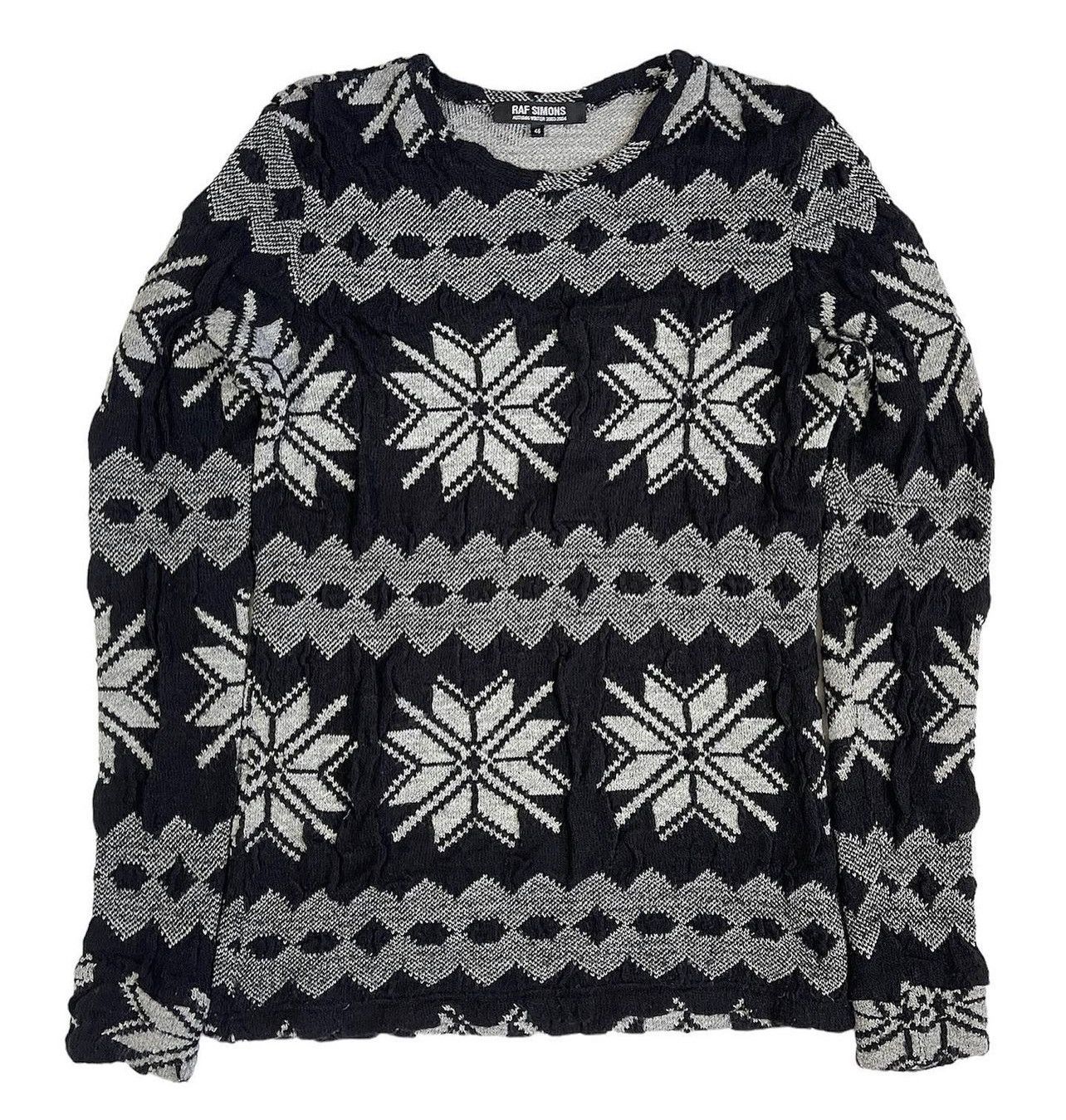 Raf Simons Raf AW03-04 'Closer' Snowflake 3D Intarsia Knit Sweater ...