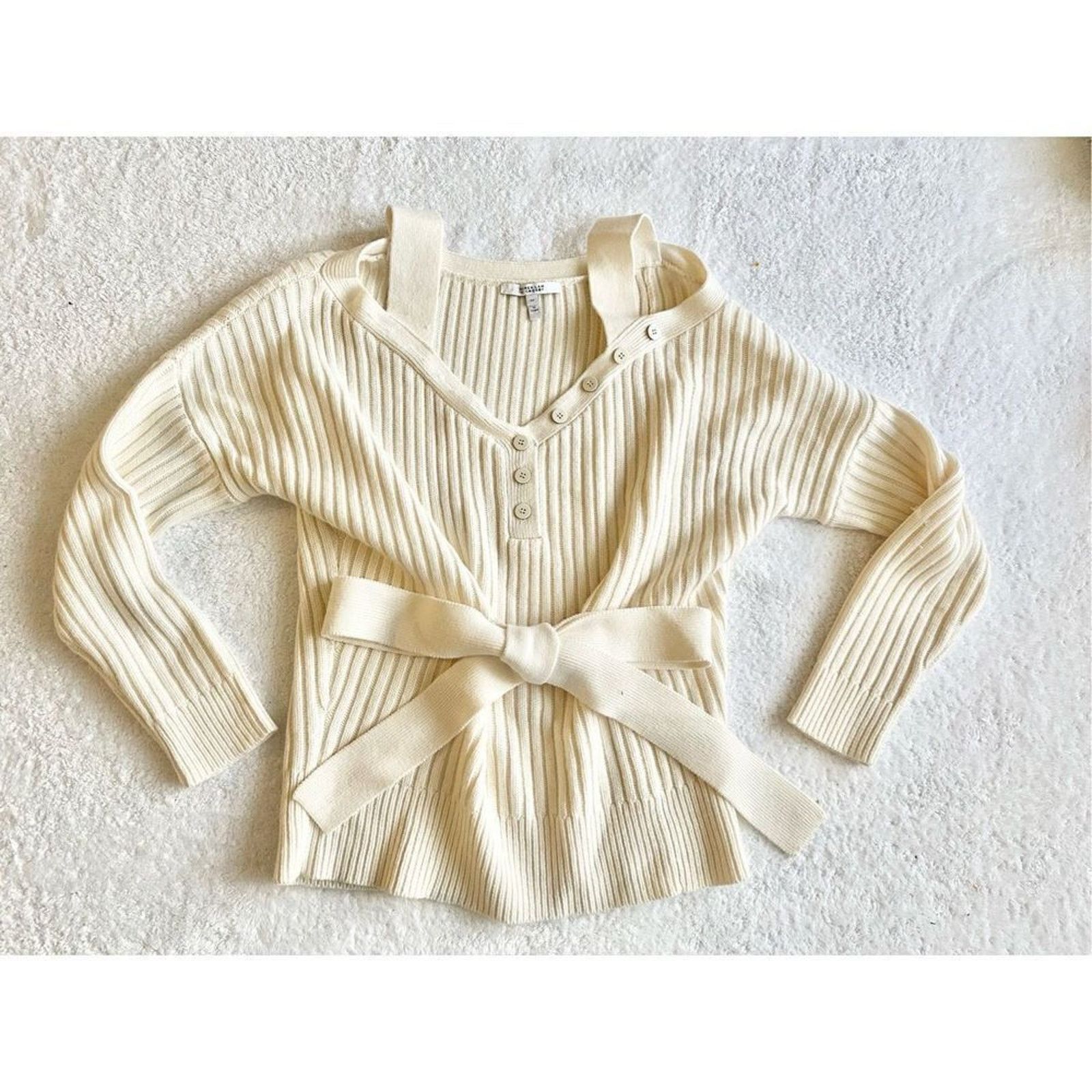 Derek Lam 10 Crosby Derek Lam 10 Crosby Cold Shoulder Cashmere Wool Sweater Size S / US 4 / IT 40 - 4 Thumbnail