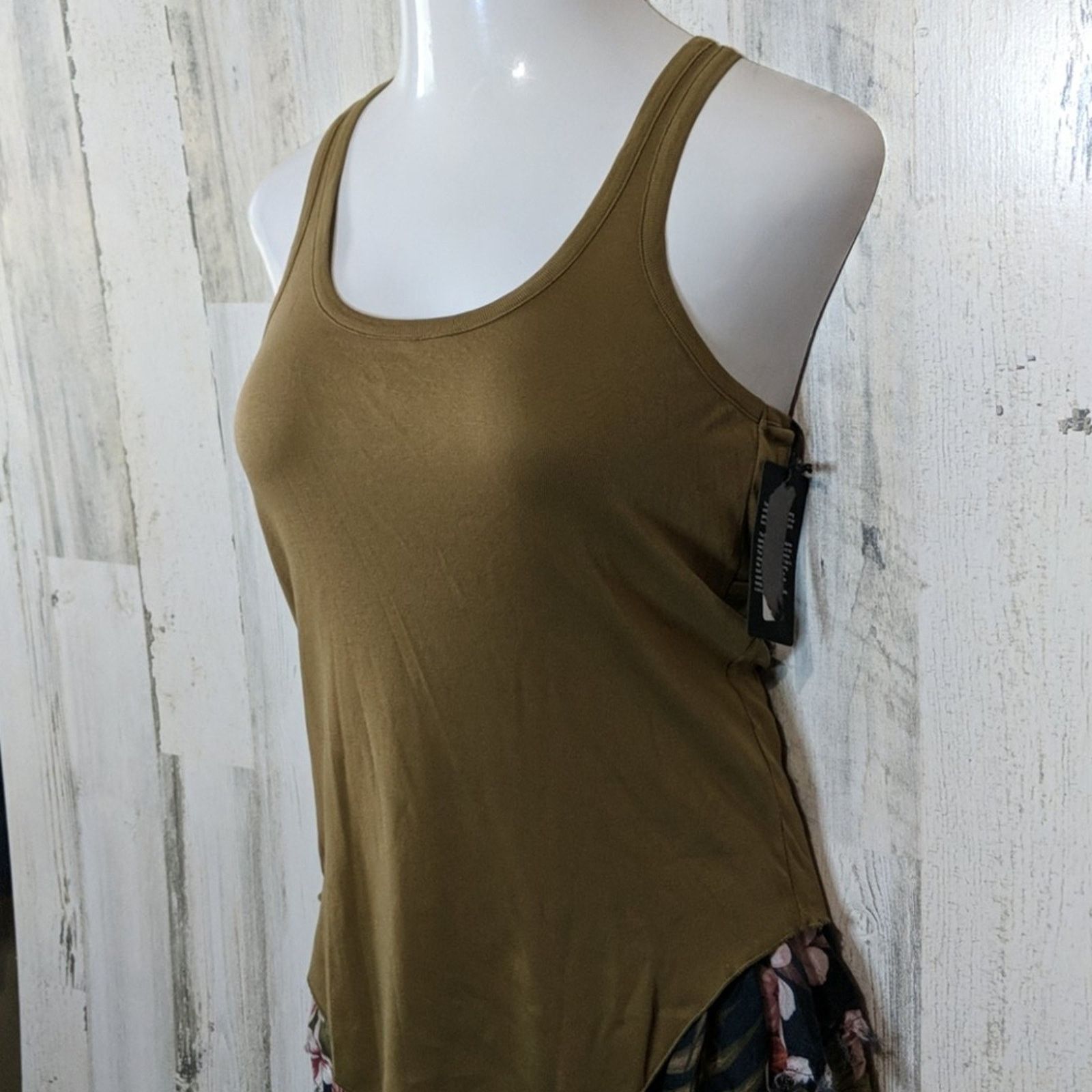 Chaser Brand CHASER Olive Green Lattice Open Back Tank Medium Size M / US 6-8 / IT 42-44 - 5 Thumbnail