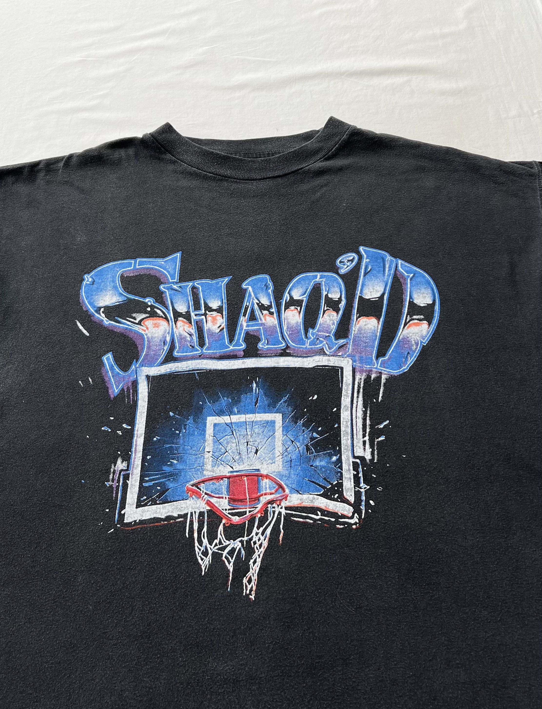Reebok Vintage 90s Shaquille O'Neal Shaq Reebok NBA Black T-shirt Size US XL / EU 56 / 4 - 5 Thumbnail