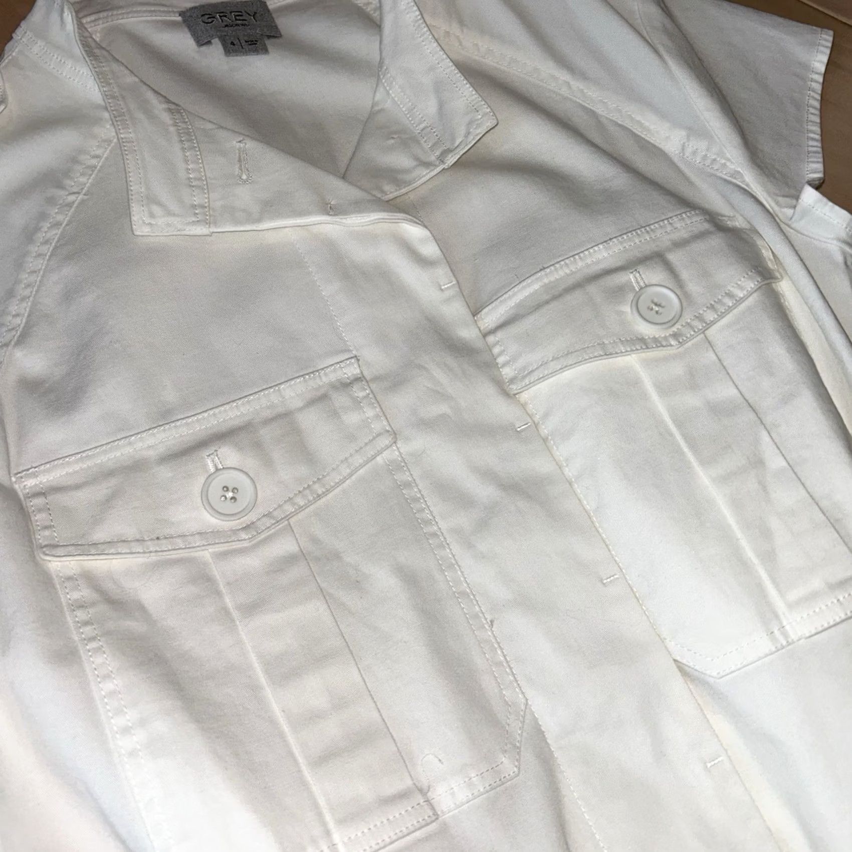 Jason Wu Jason Wu Grey Belted Shift Mini Dress Ivory Short Sleeve Women’s 4 Size 27" / US 4 / IT 40 - 4 Thumbnail