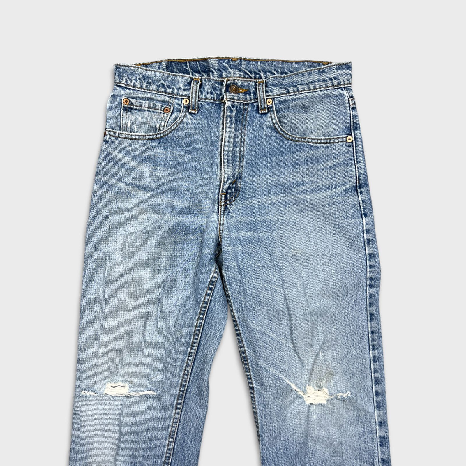 Levi's × Vintage VTG 90s Levi's 516 Slim Fit Straight Thrashed Jeans 32x32 Size US 32 / EU 48 - 2 Thumbnail