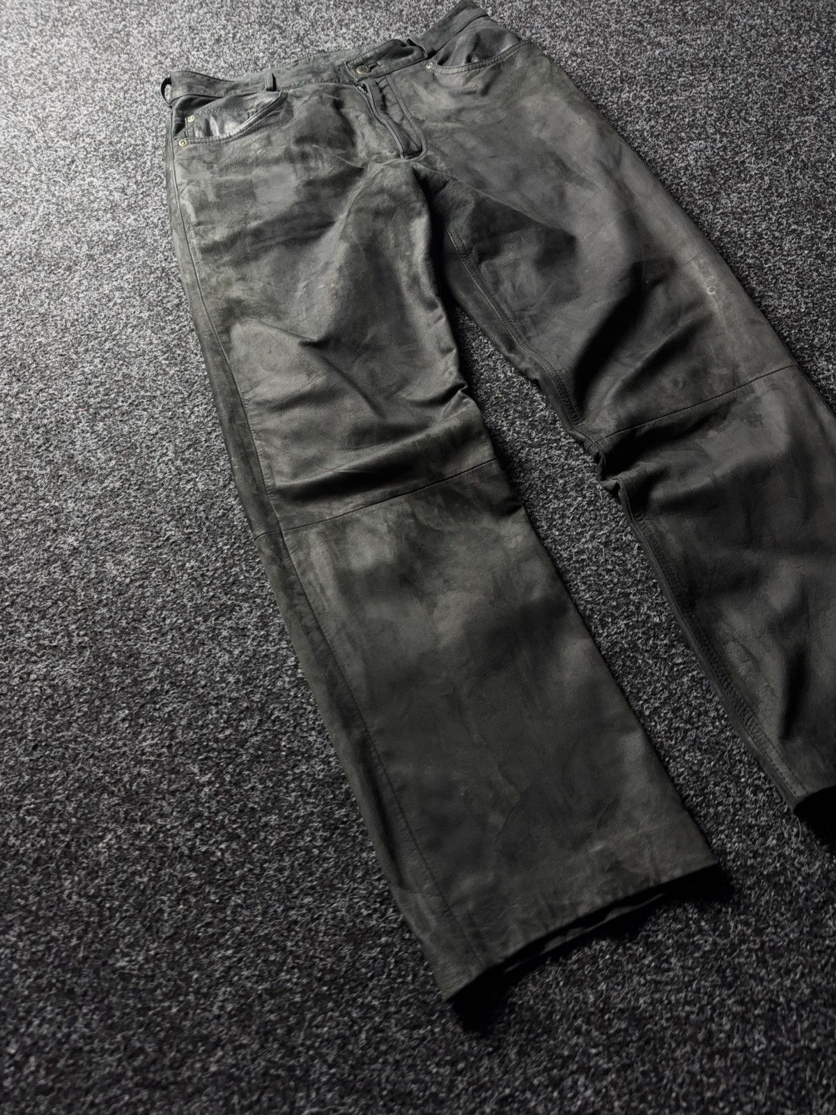 Leather Y2K Vintage Leather Pants Opium Style Alt Biker USA Rare Size US 31 - 2 Thumbnail