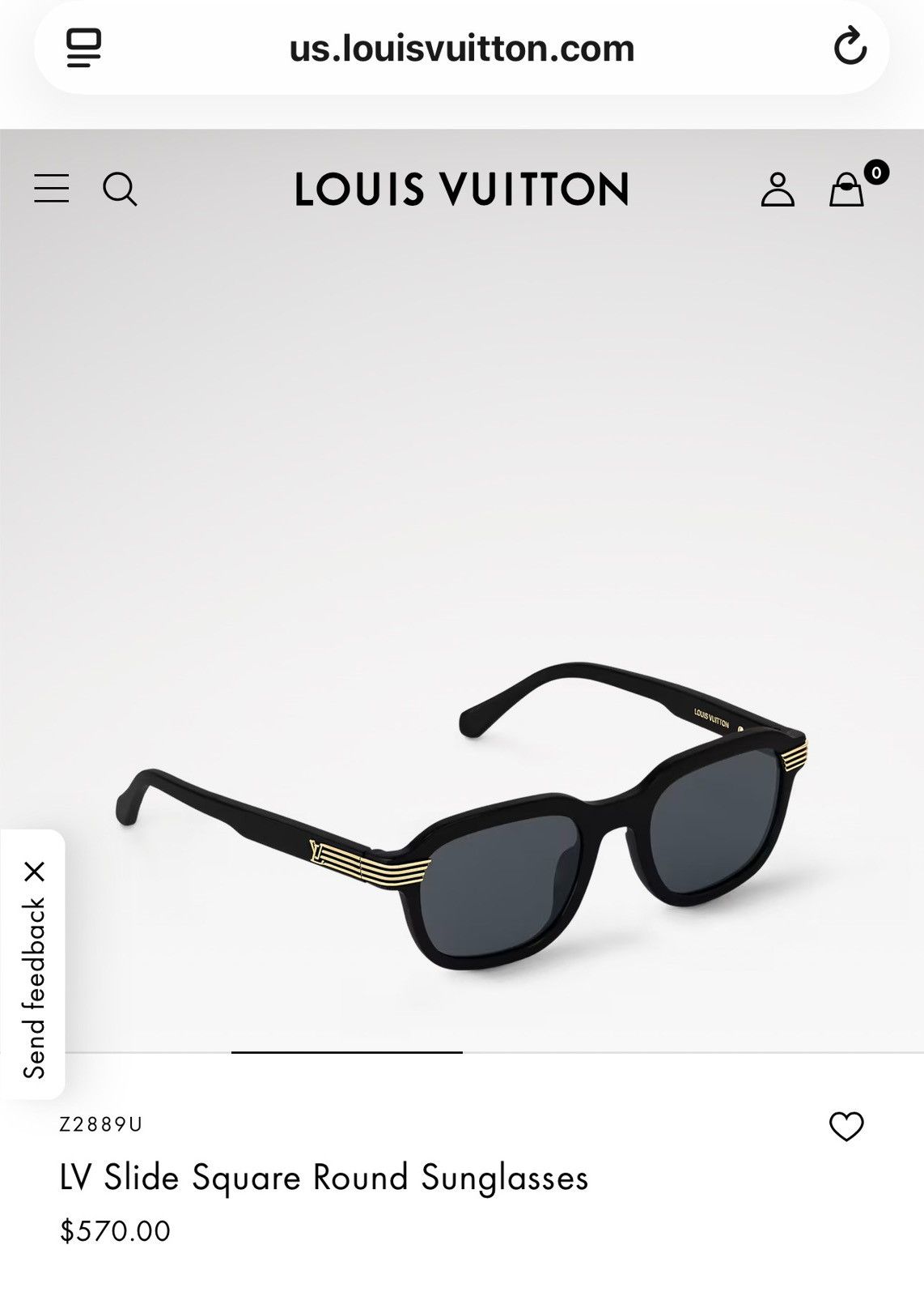 Louis Vuitton LV Slide Square Round Sunglasses Size ONE SIZE - 1 Thumbnail