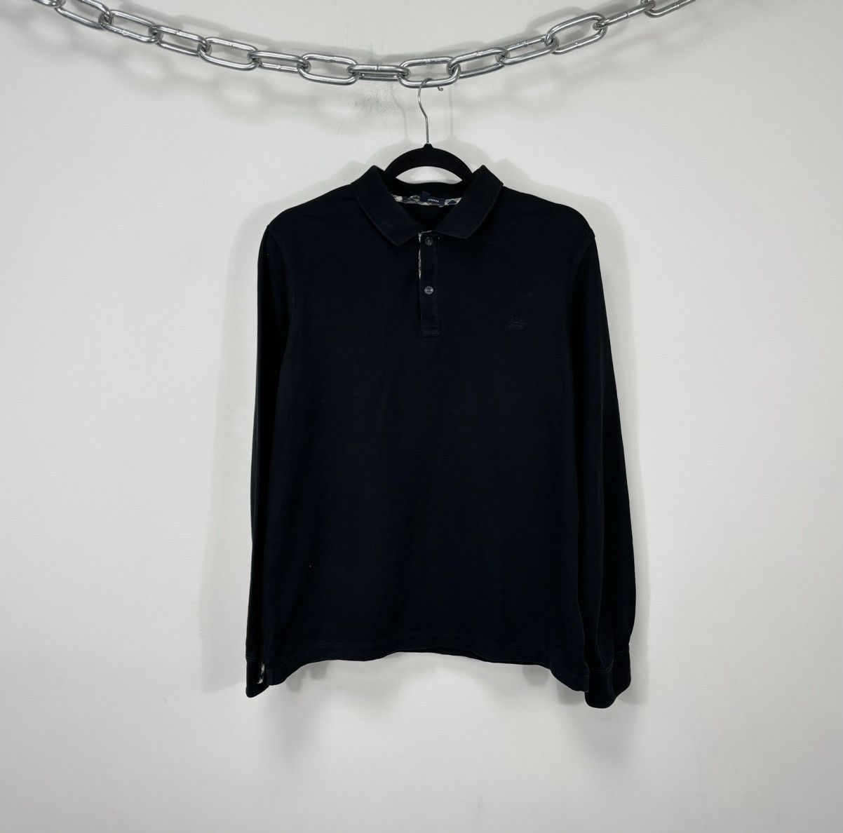 Aquascutum Vintage Aquascutum Classic Black Long Sleeve Polo Shirt Size US M / EU 48-50 / 2 - 1 Thumbnail