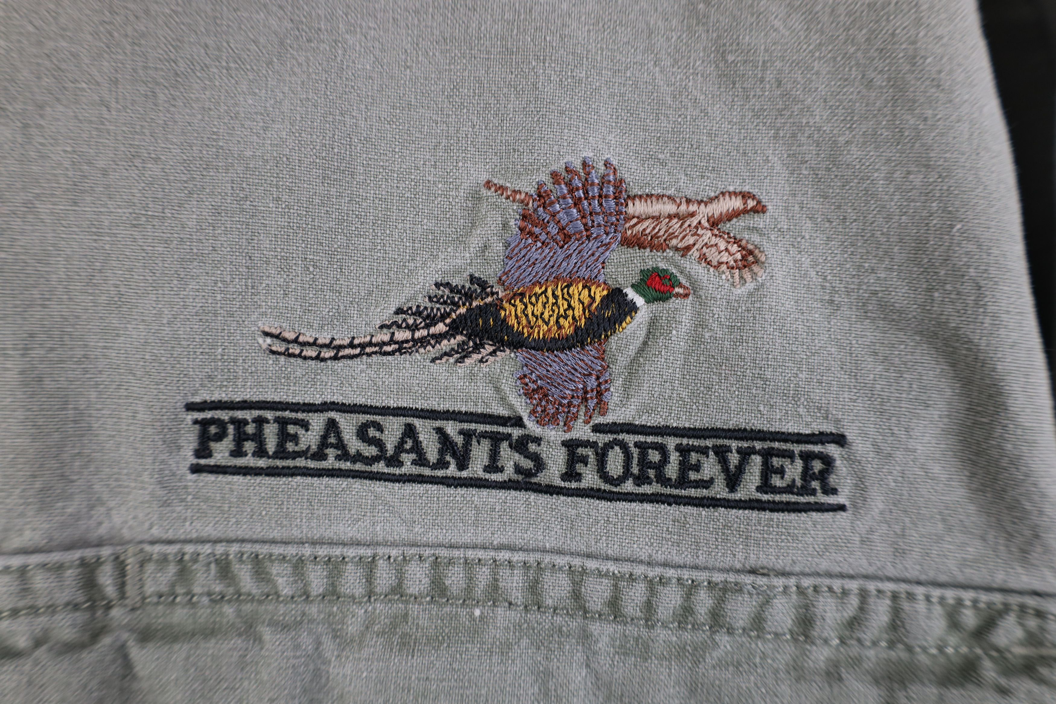 Vintage Vintage 90s Pheasants Forever Collared Button Shirt Green Size US XL / EU 56 / 4 - 4 Thumbnail