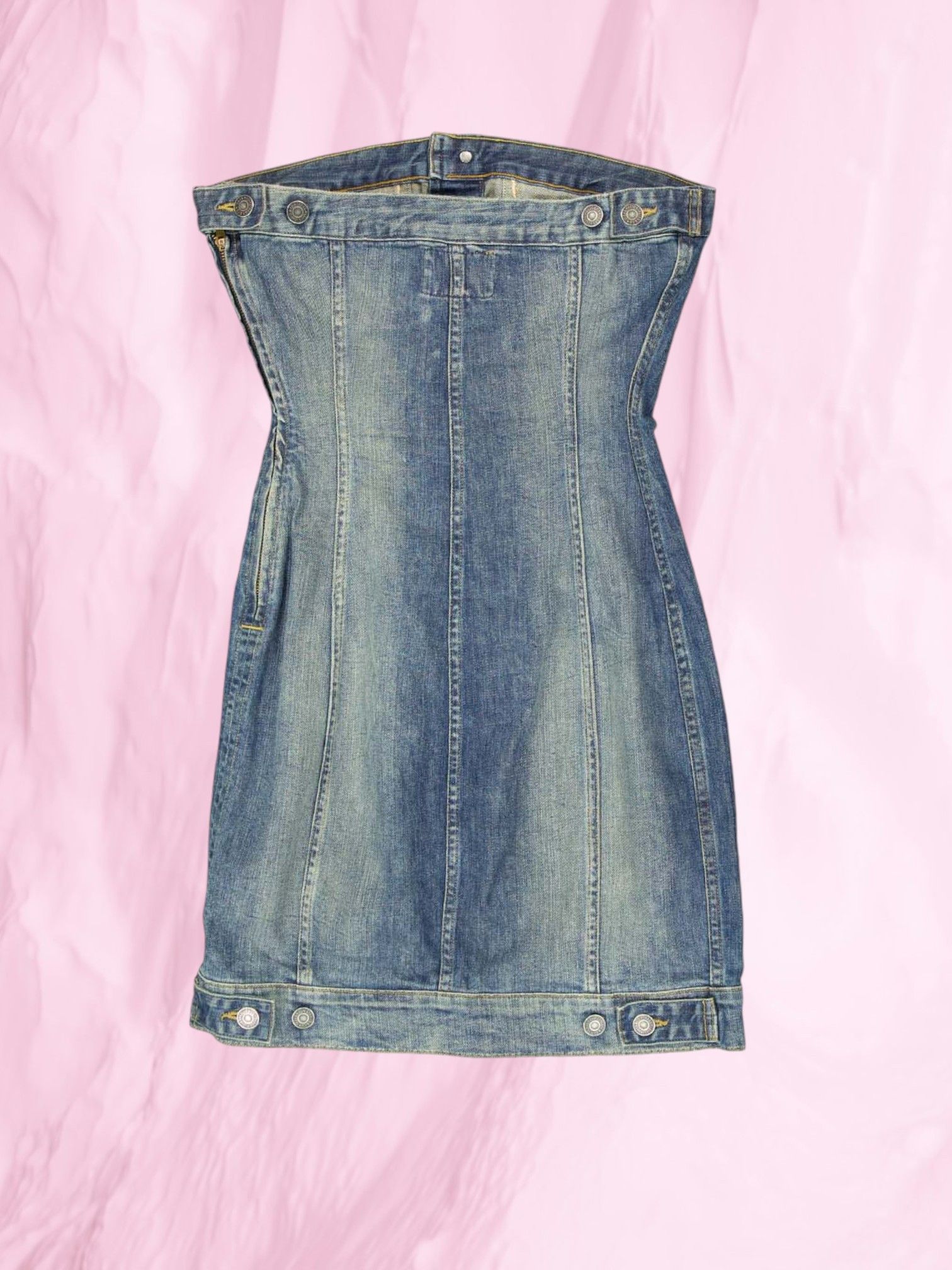 Levi's Vintage Clothing Levi's Button Up Corset Tube Denim Dress XS Size XS / US 0-2 / IT 36-38 - 2 Thumbnail