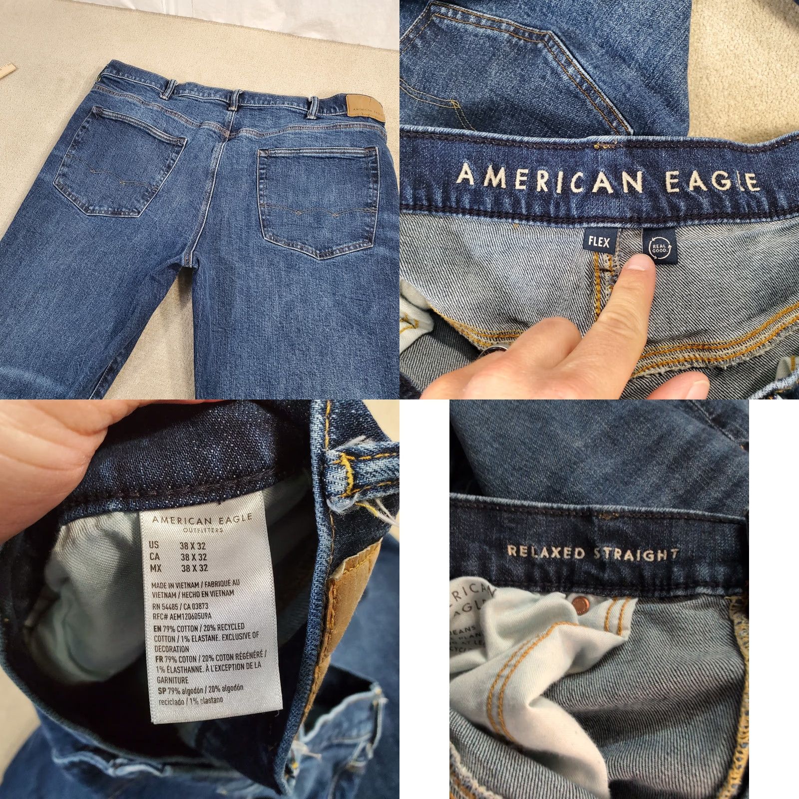 American Eagle Outfitters American Eagle Outfitters Jeans Mens 38x32 Blue Relaxed Straight Leg Denim Size US 38 / EU 54 - 8 Thumbnail