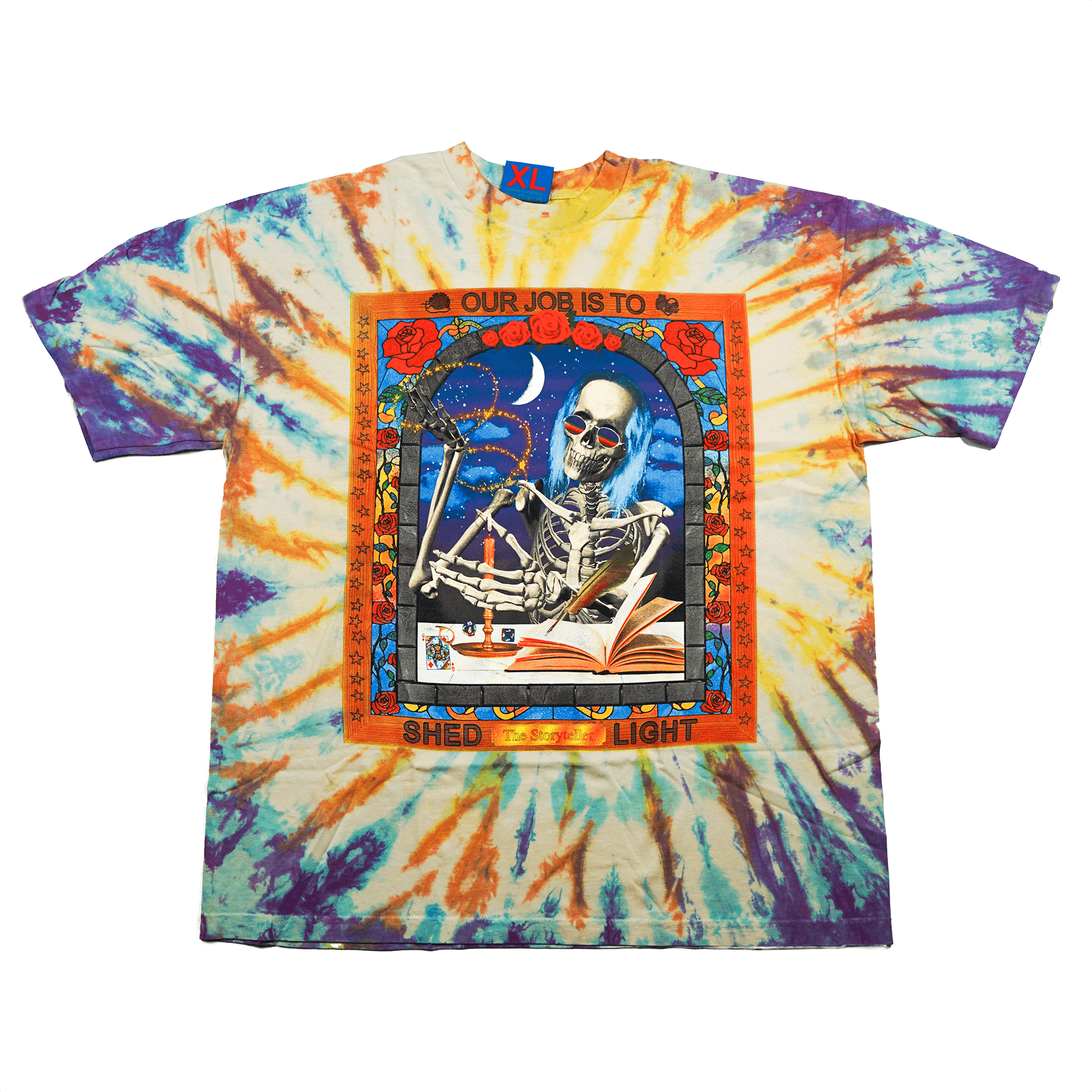 image of Online Ceramics "the Story Teller" Tie-Dye T-Shirt, Men's (Size XL)