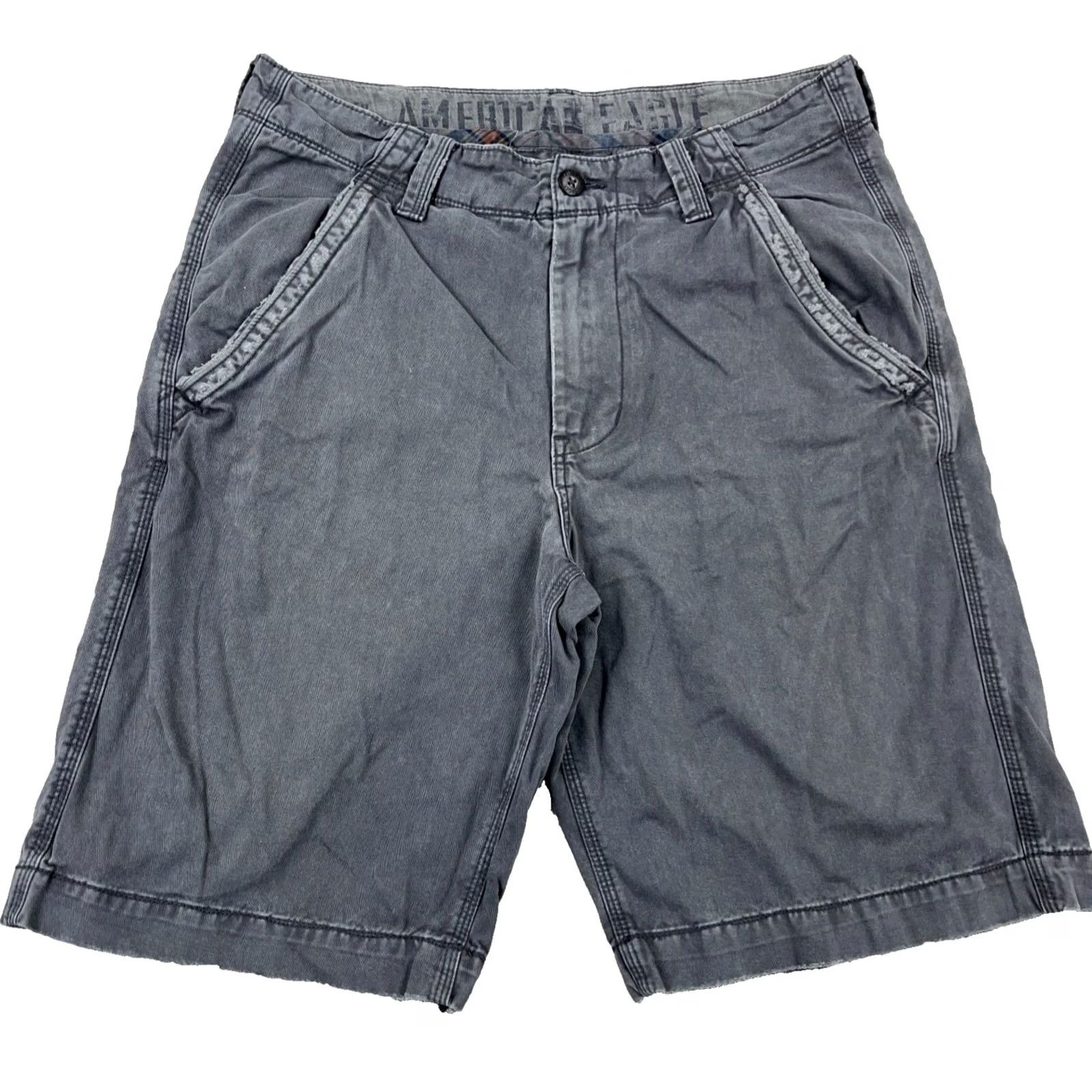 American Eagle Outfitters VINTAGE American Eagle Shorts Men 34 Gray Y2K Chino Loose Baggy Faded Skate Size US 34 / EU 50 - 2 Thumbnail