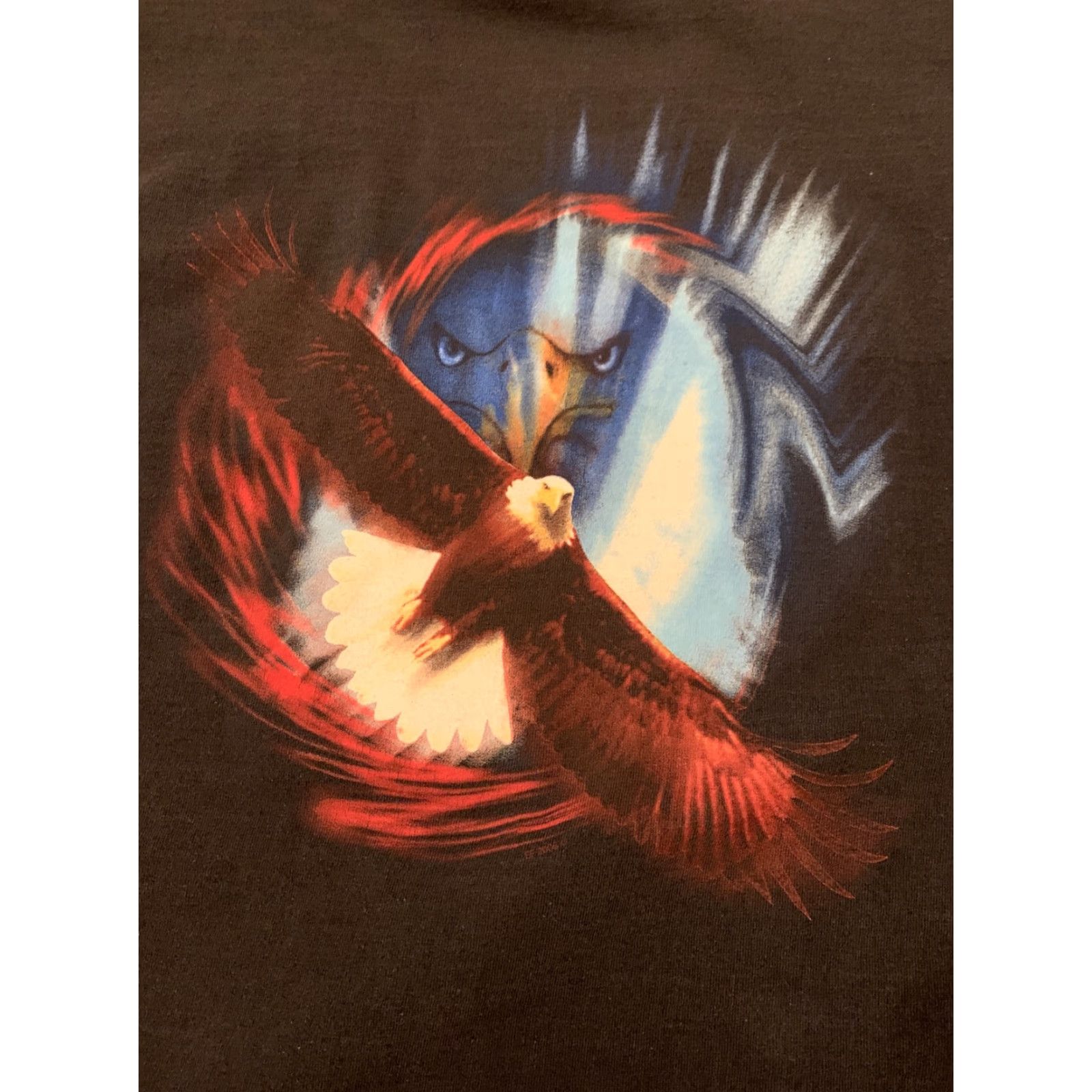 Vintage VINTAGE Alore Shirt Unisex Adults XXL Faded Black Patriotic Bald Eagle America Freedom Americana Size US XXL / EU 58 / 5 - 5 Thumbnail