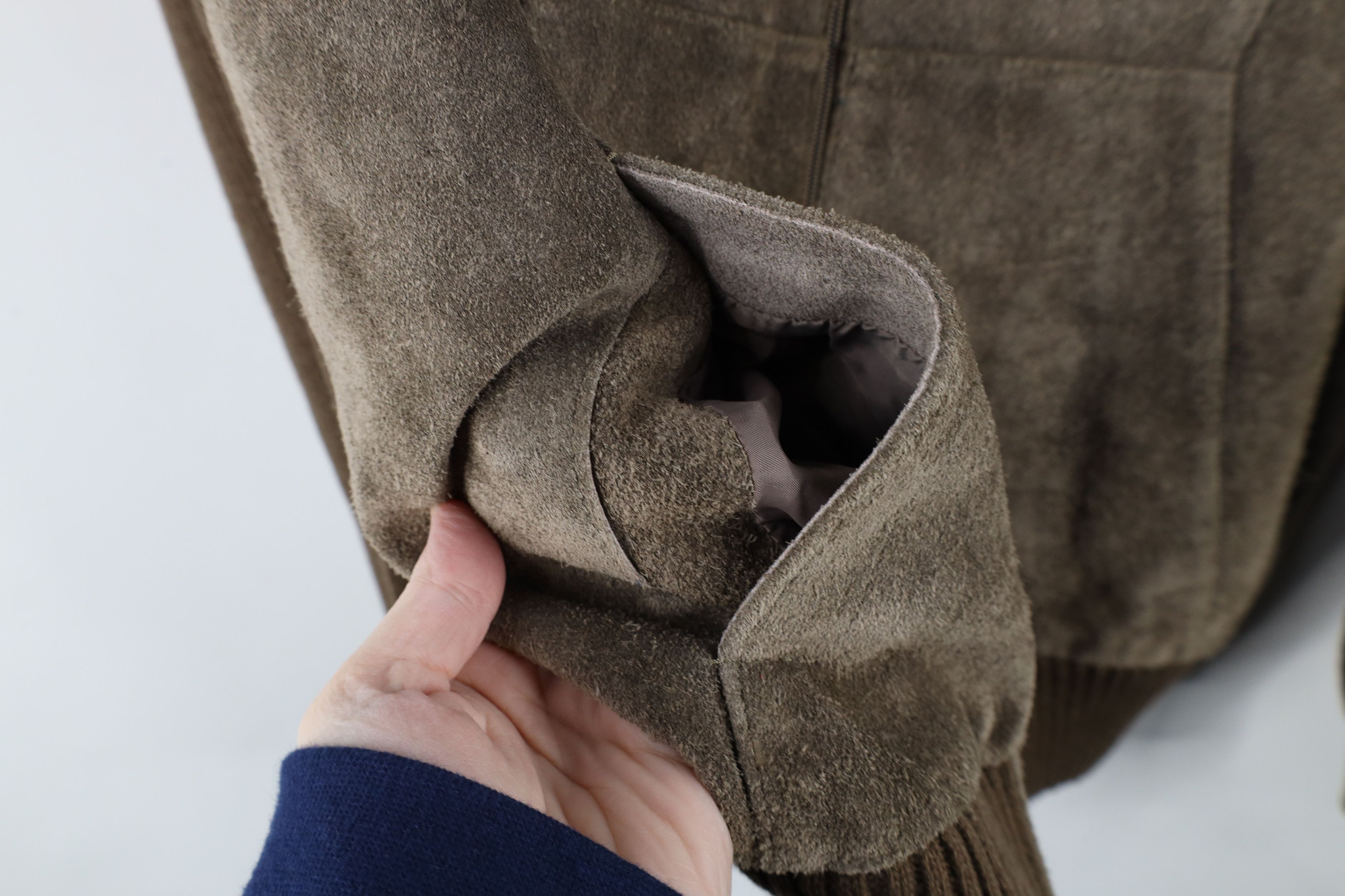 Vintage Vintage 70s Streetwear Leather Knit Sweater Jacket Swacket Size US L / EU 52-54 / 3 - 5 Thumbnail
