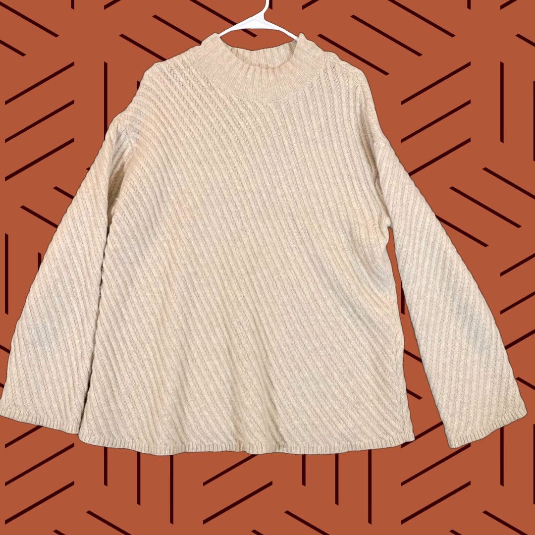 J. Jill J. Jill Sweater Womens Large Wool Blend Beige Brown Long Sleeve Pullover Knit Size L / US 10 / IT 46 - 1 Thumbnail