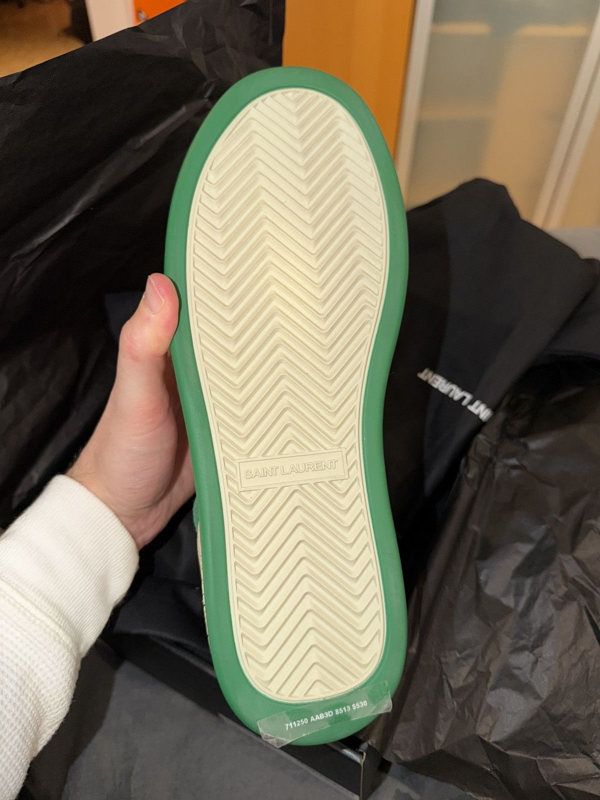Saint Laurent Paris 🔥 Saint Laurent SL/80 Mid SneakerOff White Green Sz 42 🔥 Size US 9 / EU 42 - 7 Thumbnail