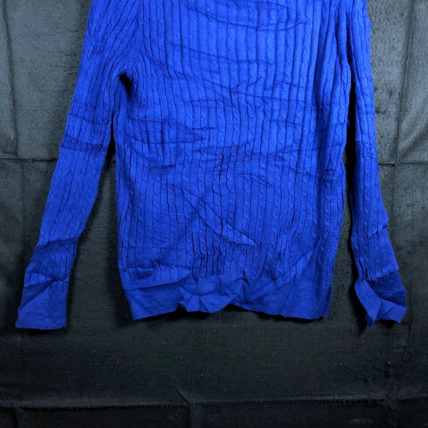 Talbots Talbots Womens Sweater Knit Blue Cotton Wool XL Long Sleeve Cable-Knit Pullover Size XL / US 12-14 / IT 48-50 - 3 Thumbnail