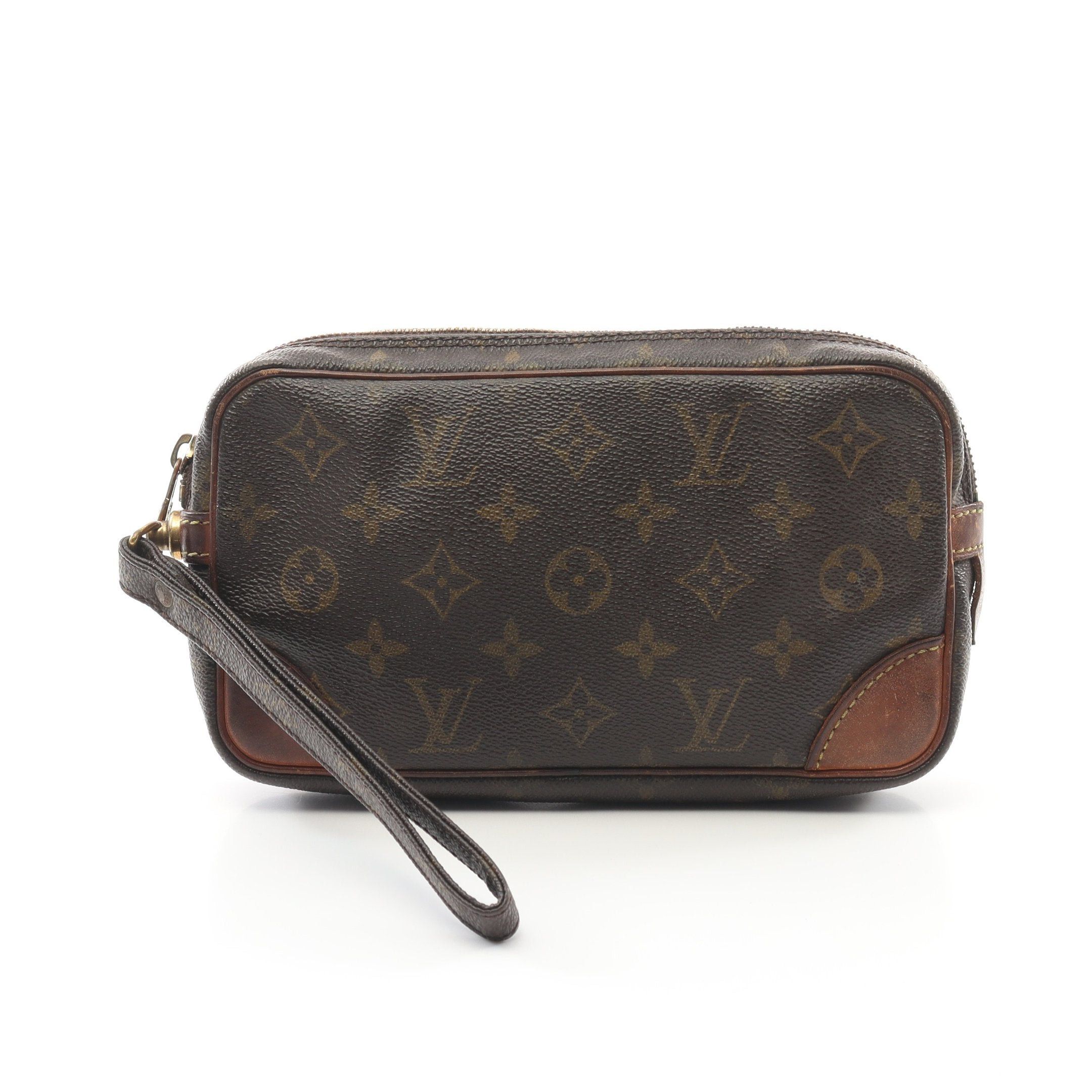 Louis Vuitton Louis Vuitton Marly Dragonne Pm Monogram Clutch Bag Second Leather Brown Size ONE SIZE - 1 Thumbnail