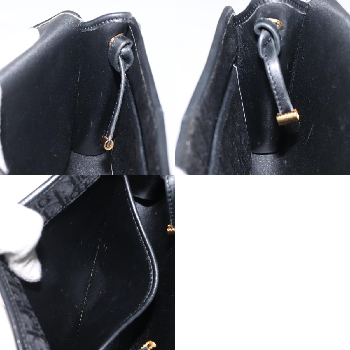 Dior DIOR Trotter Canvas Shoulder Bag Black Gold Size ONE SIZE - 12 Thumbnail