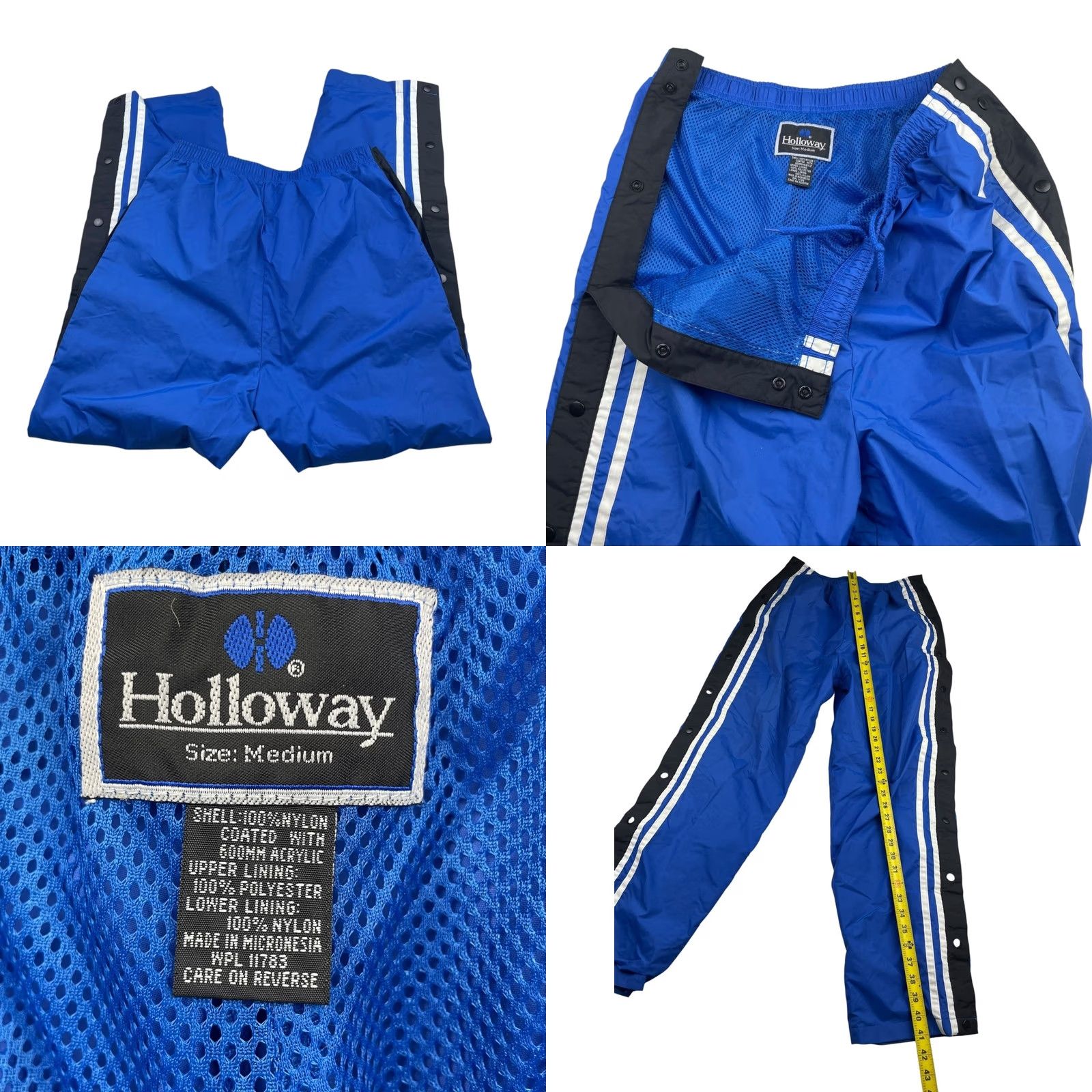 Holloway Holloway Ritz Carlton Palm Beach Men's Windbreaker Track Suit Blue/Black/White 2 Piece Medium Nylon 100% Wind Resistant Pockets Size 40R - 9 Thumbnail